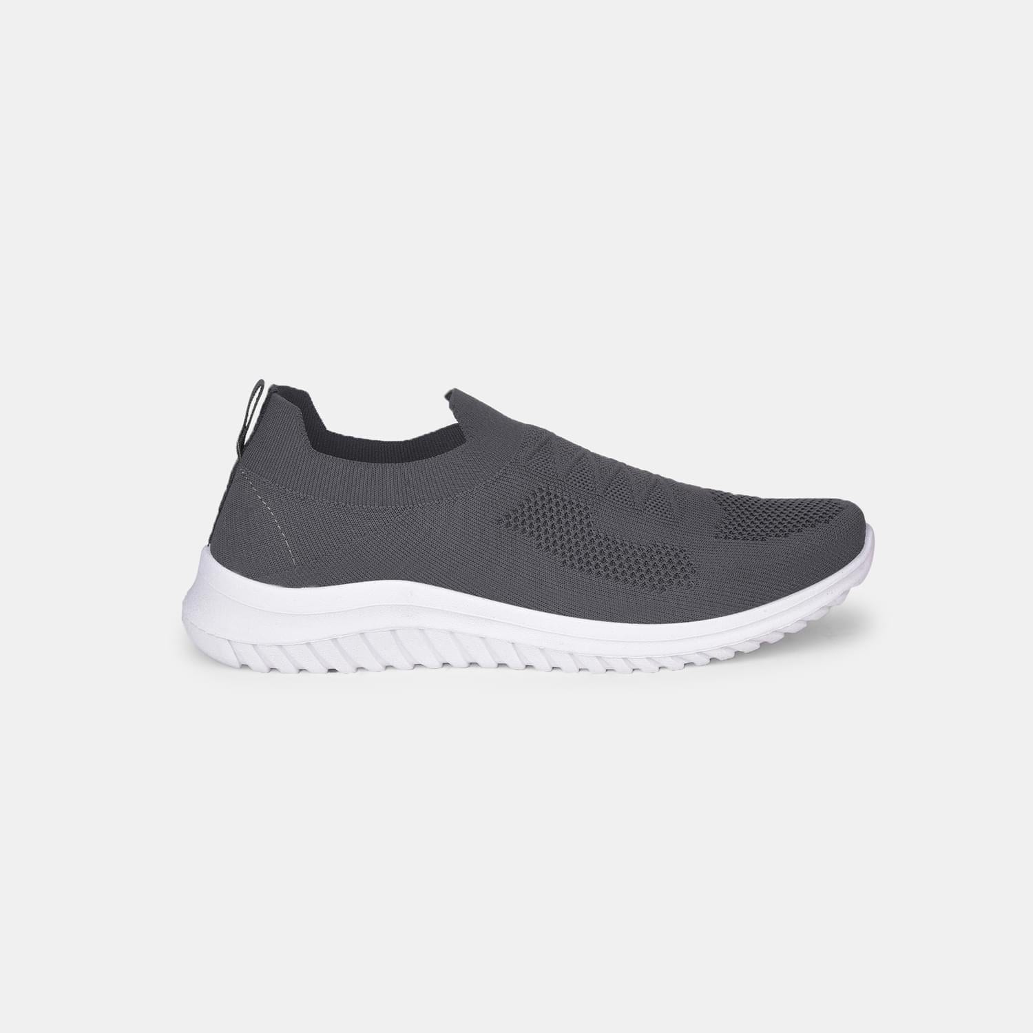 Bata dark grey textile casual slip-on shoes for men