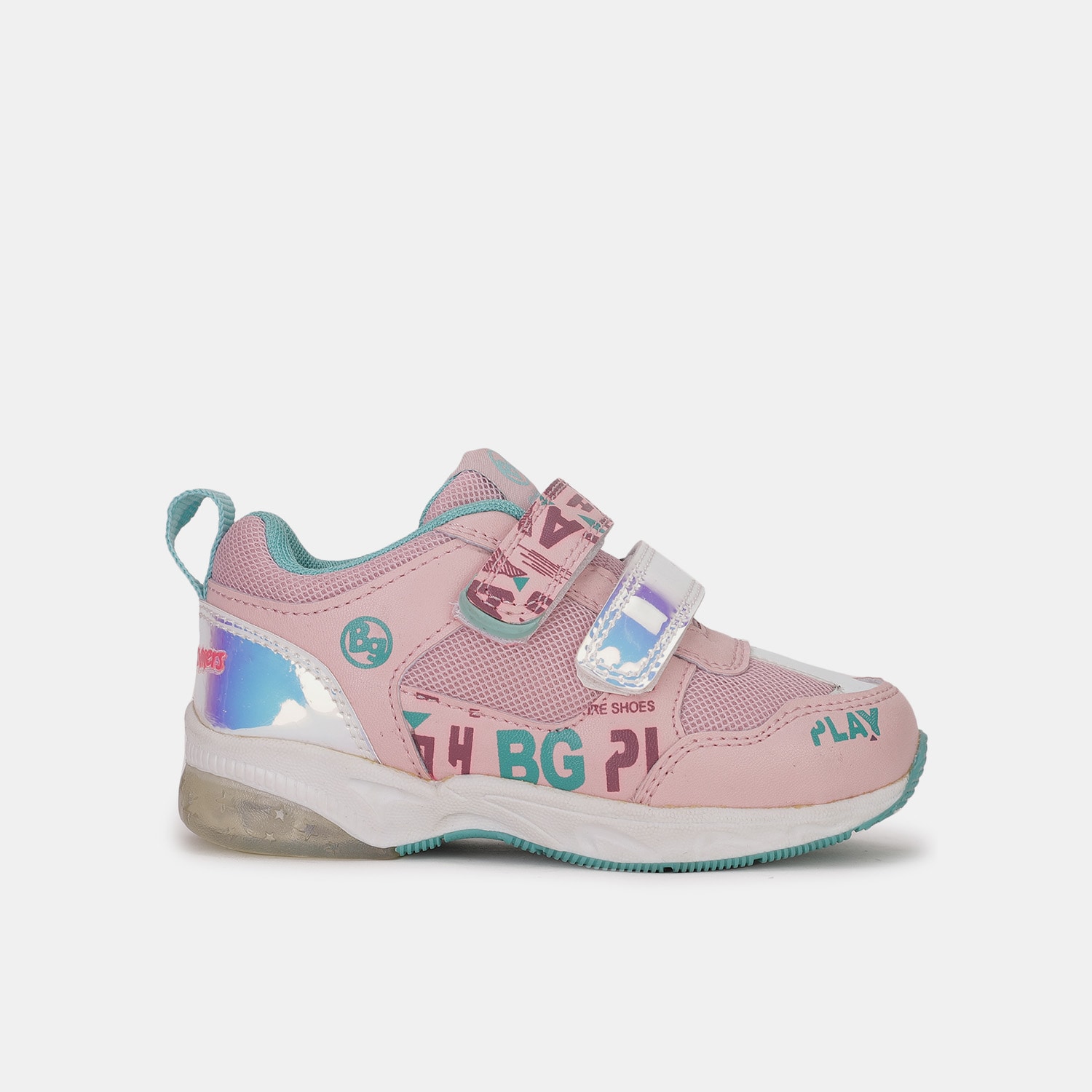 Bubblegummers pink printed sneaker shoes for kids
