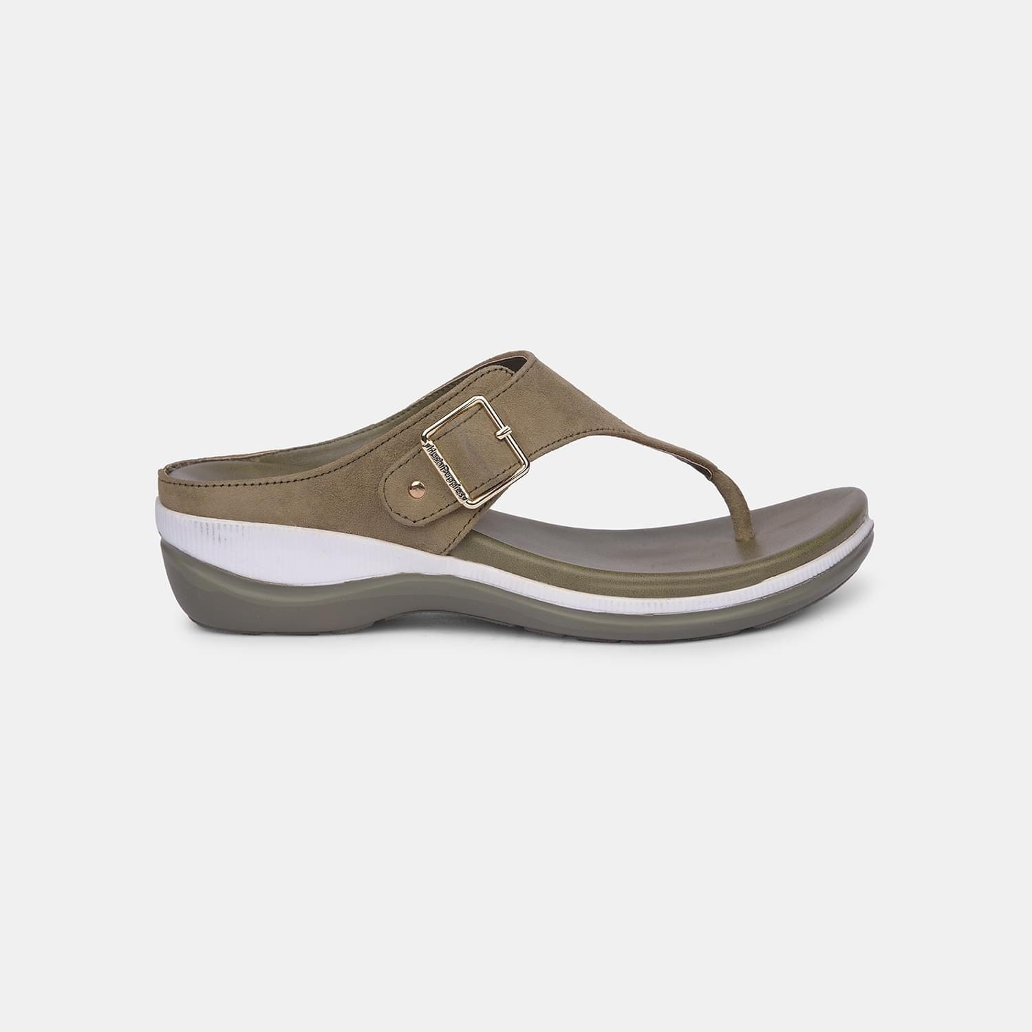 Hush Puppies Olive Thongs For Women