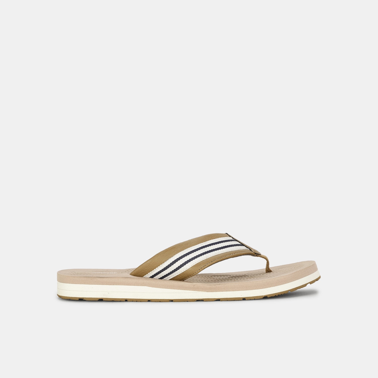 Bata sunshine tan striped flip-flop thongs for men
