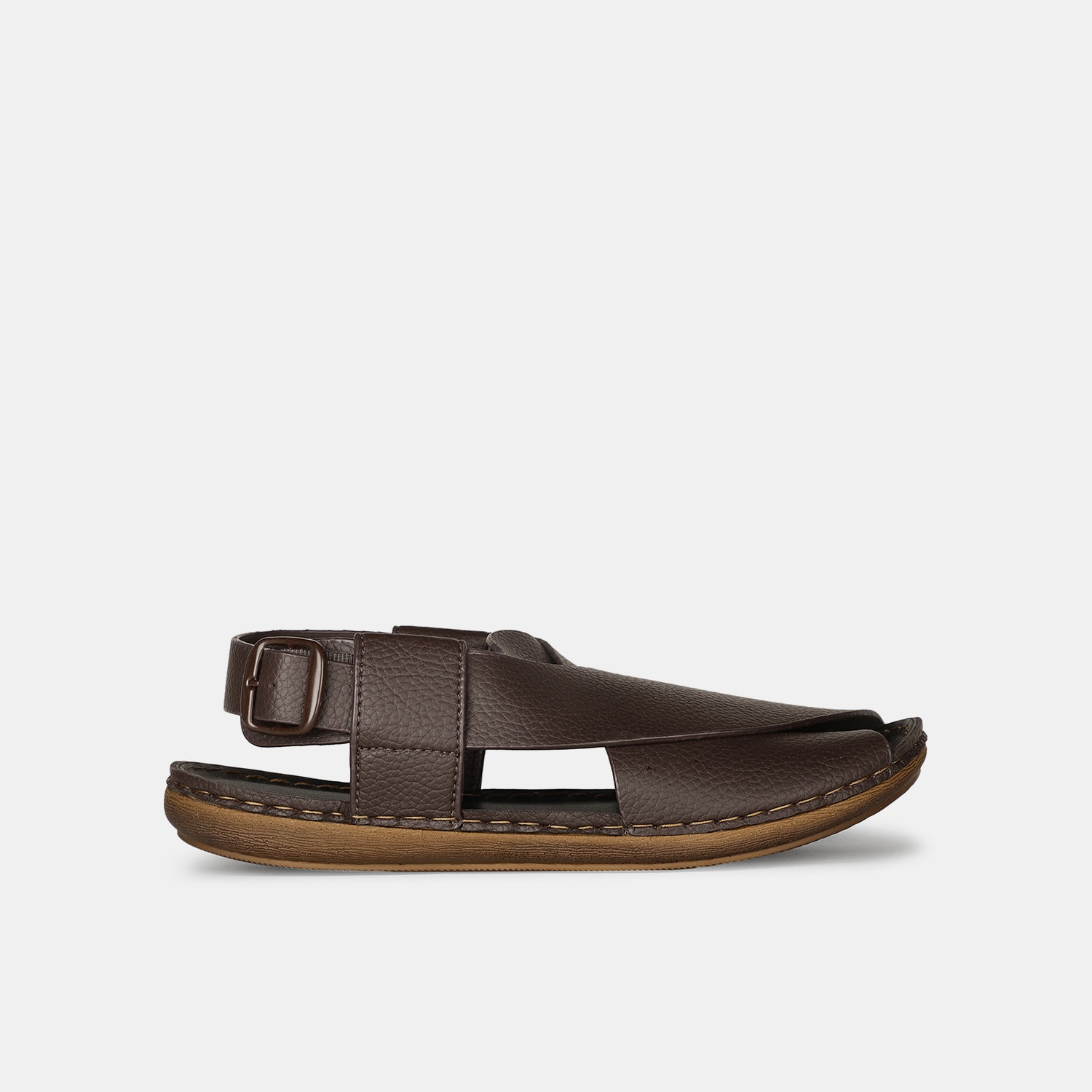 Bata dark brown casual shoe-style sandals for men