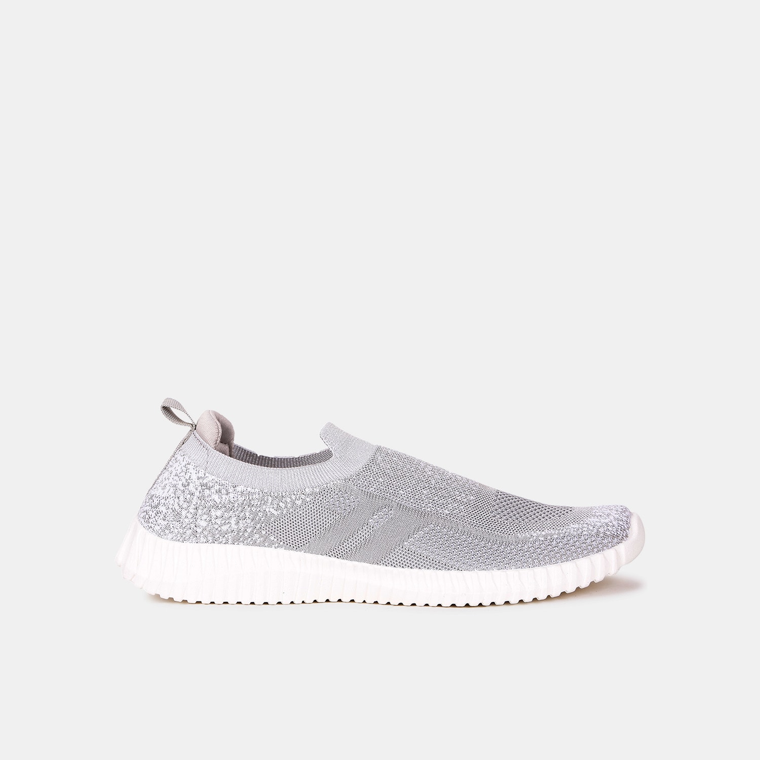 North star grey textile slip-on sneaker shoes for women