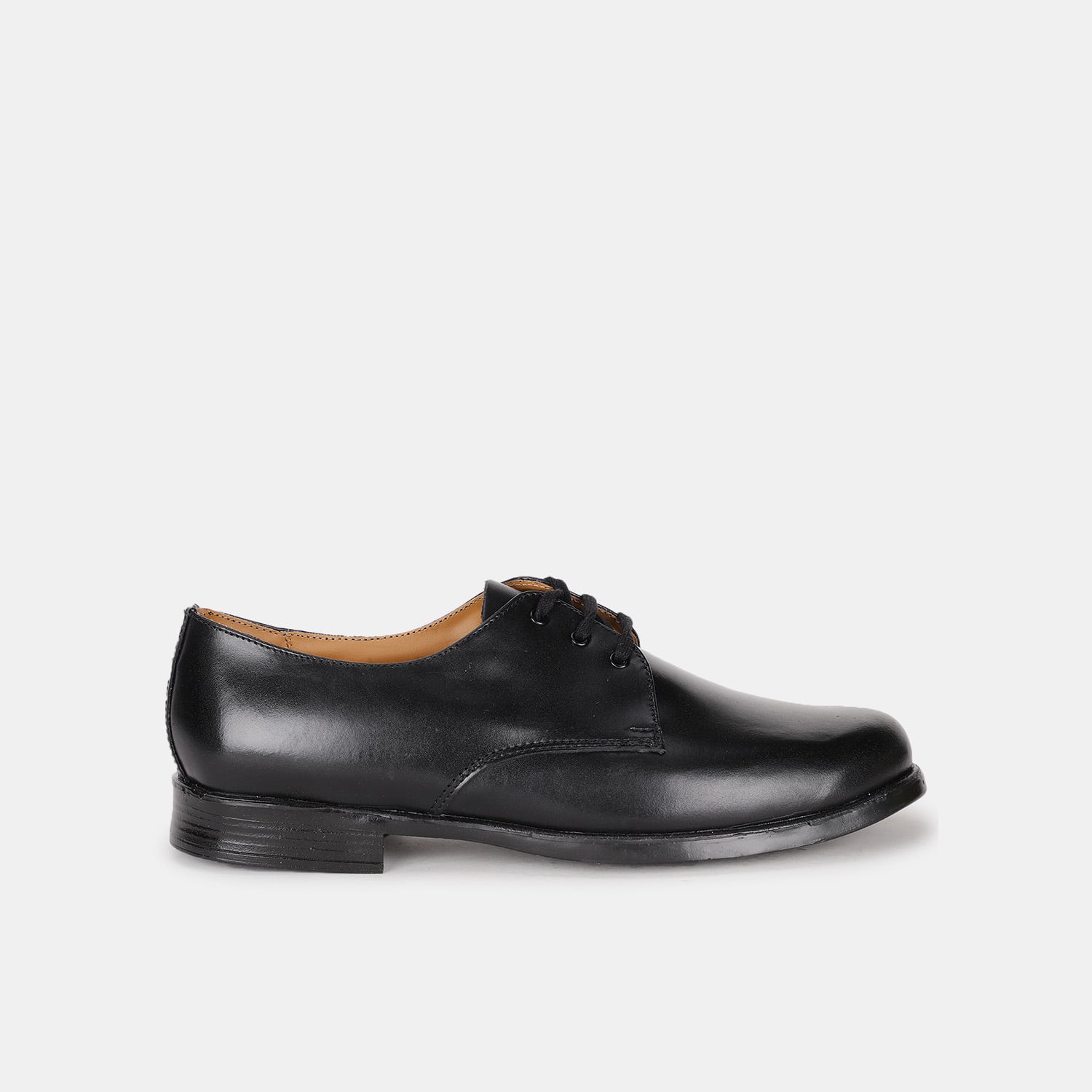Bata black leather formal derby-style shoes for men