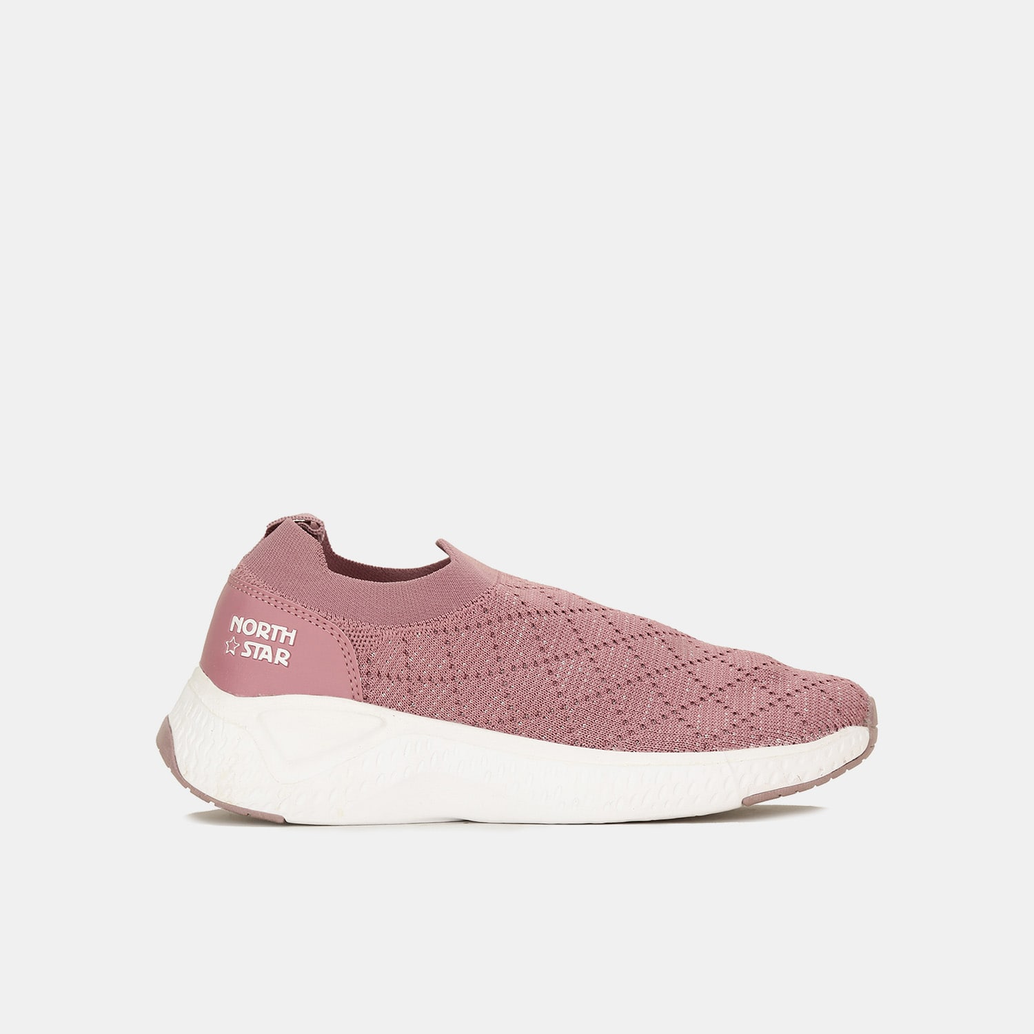 North star pink textile slip-on sneaker shoes for women