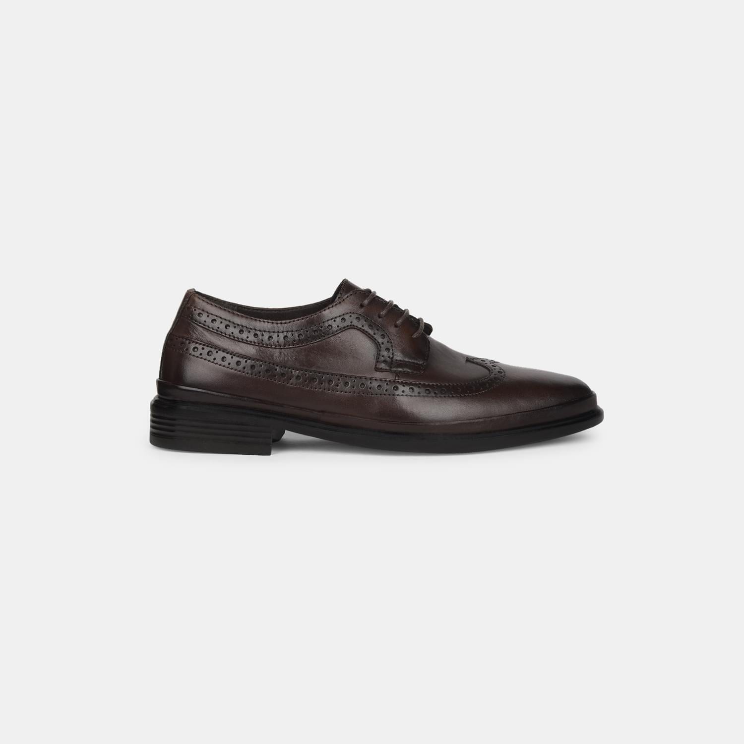 Hush Puppies Brown Derby Formal Shoes For Men