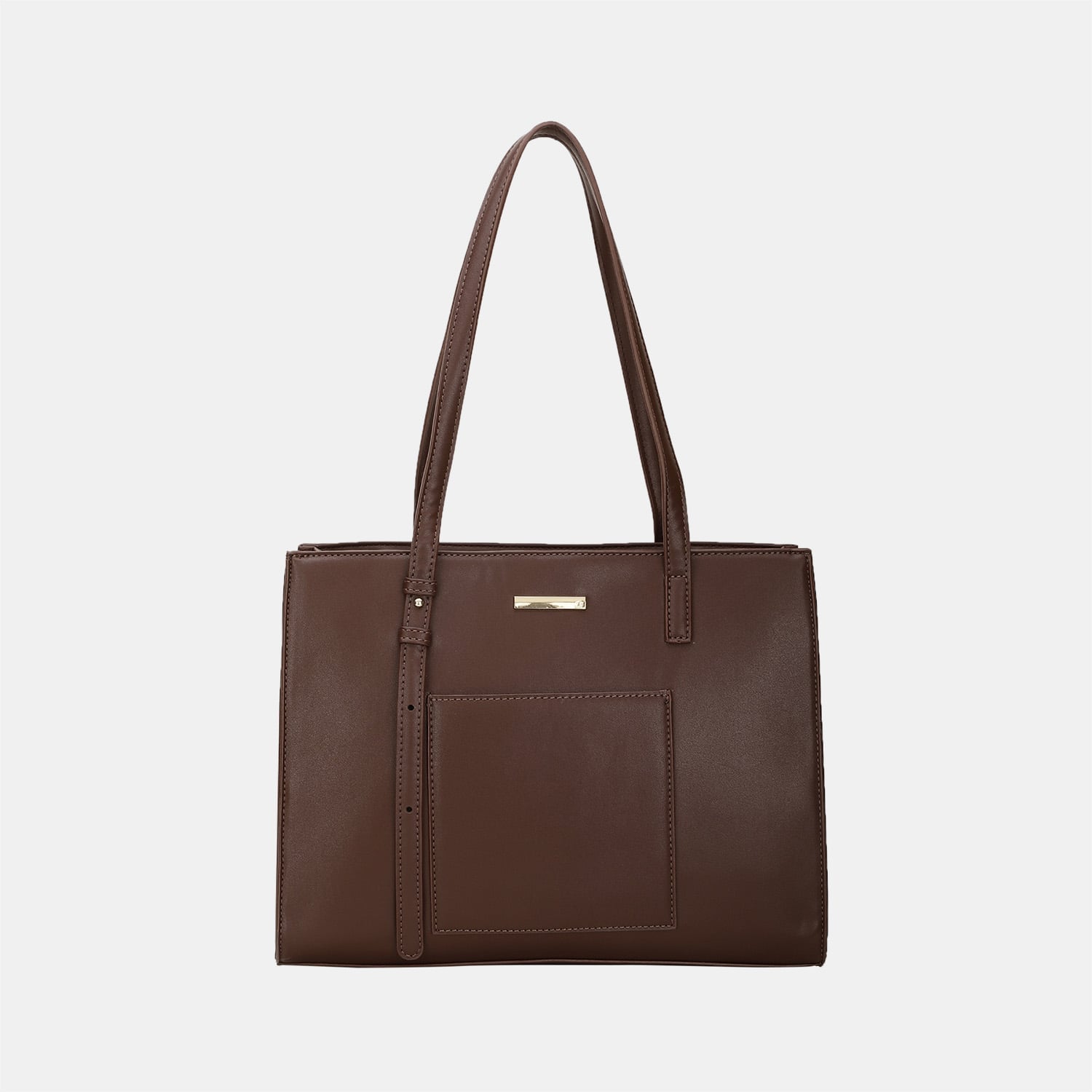 Marie claire brown suede structured handbag for women