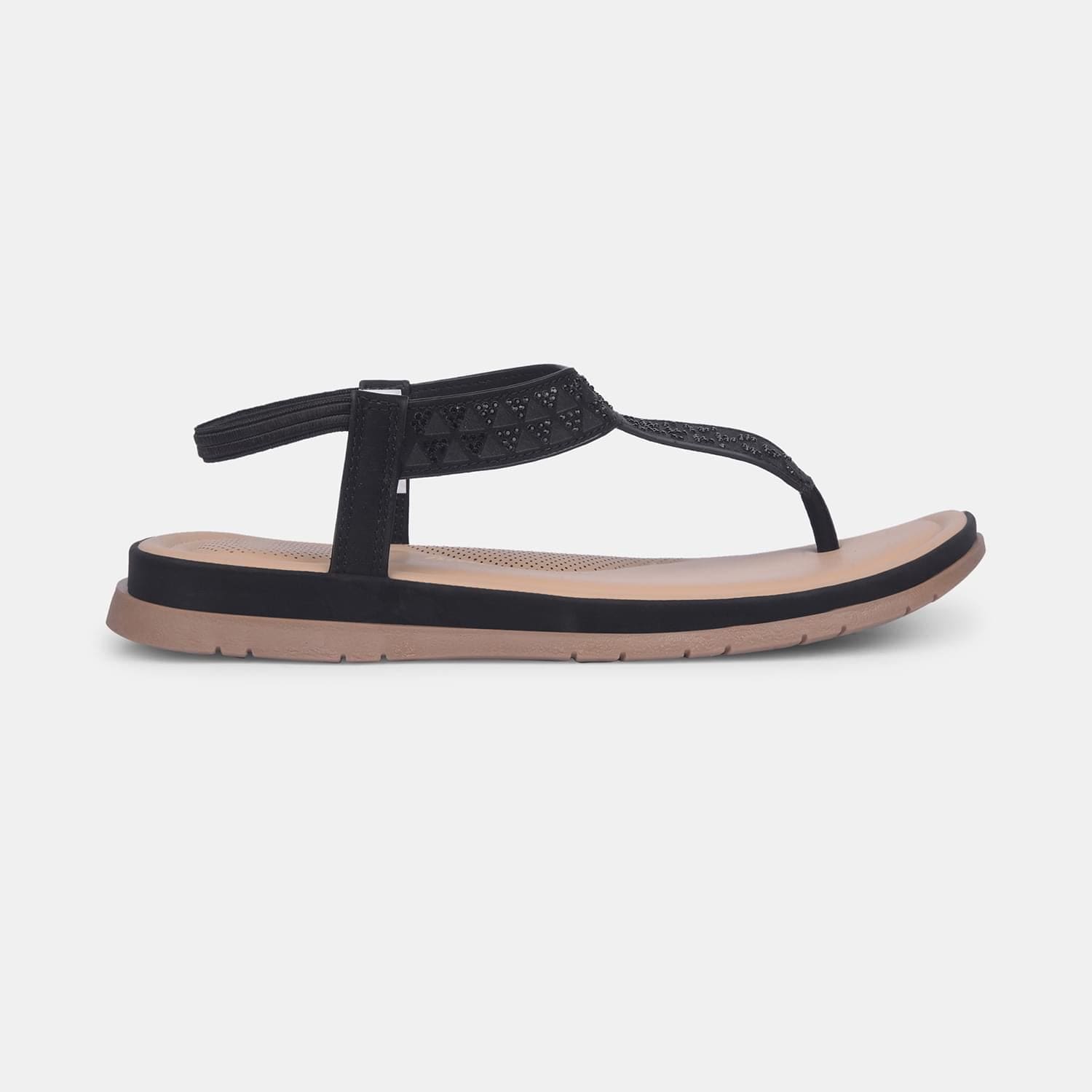 Bata comfit black sandal for women