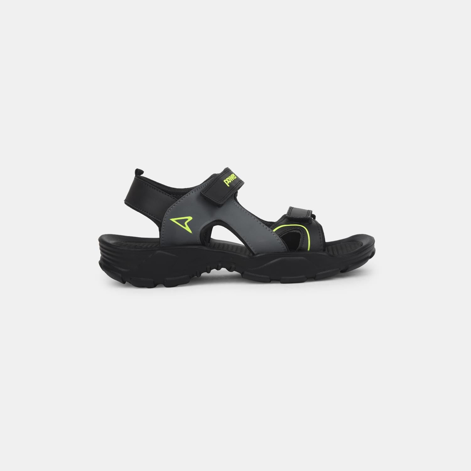 Power Black Sports Sandals For Men