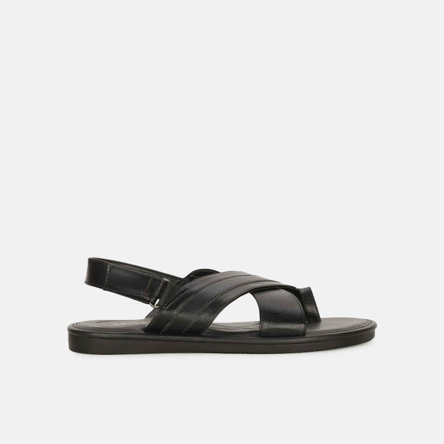 Bata black toe ring sandals for men