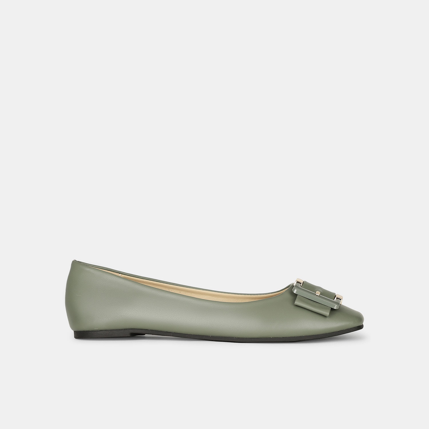 Bata olive casual ballerina flats for women