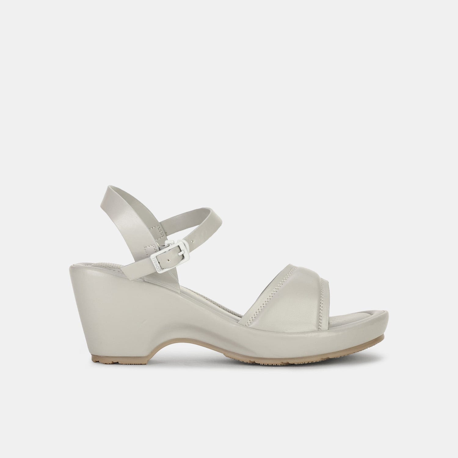 Bata comfit grey open toe block heel sandals for women