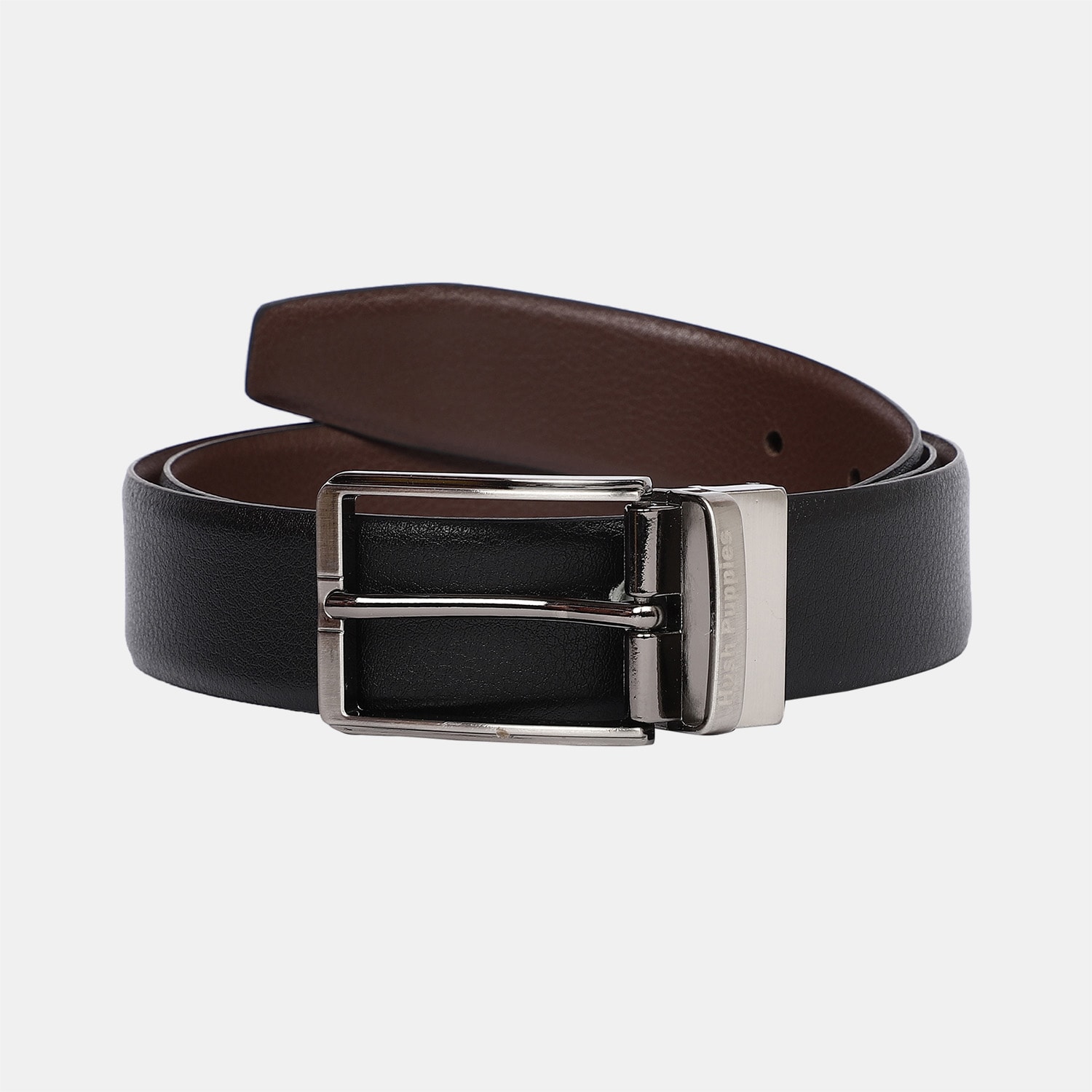 Hush puppies black and brown reversible leather belt for men