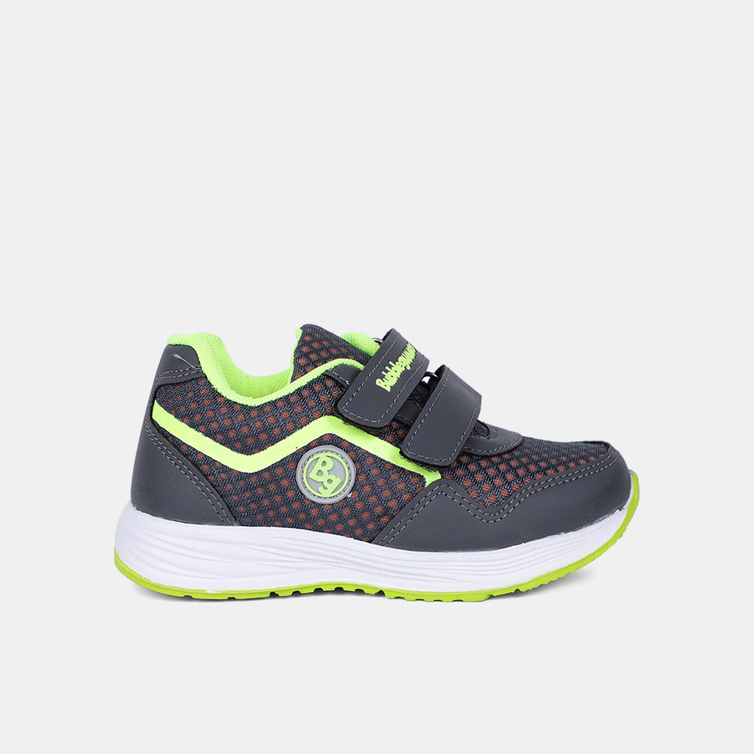 Bubblegummers grey textile casual shoes with velcro closure for kids