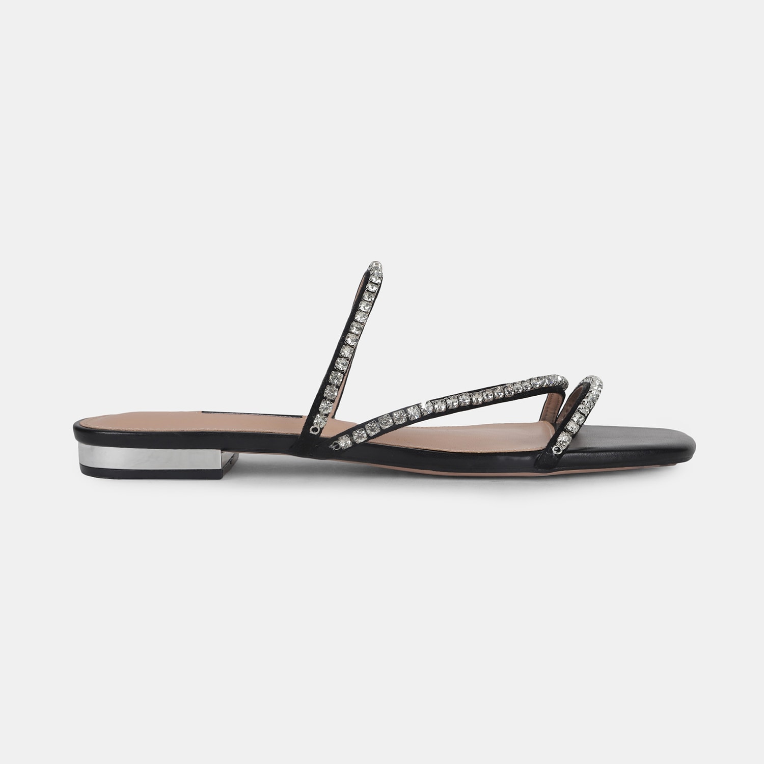 Nine west black casual mule slippers for women