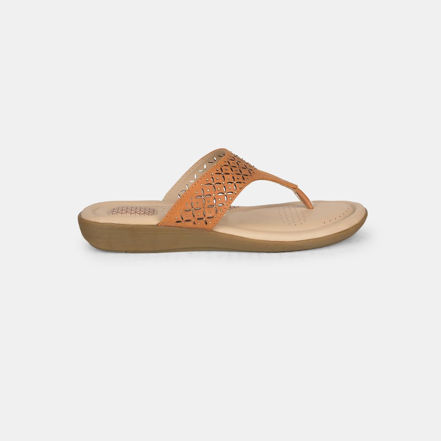 Bata comfit light brown thong slippers for women