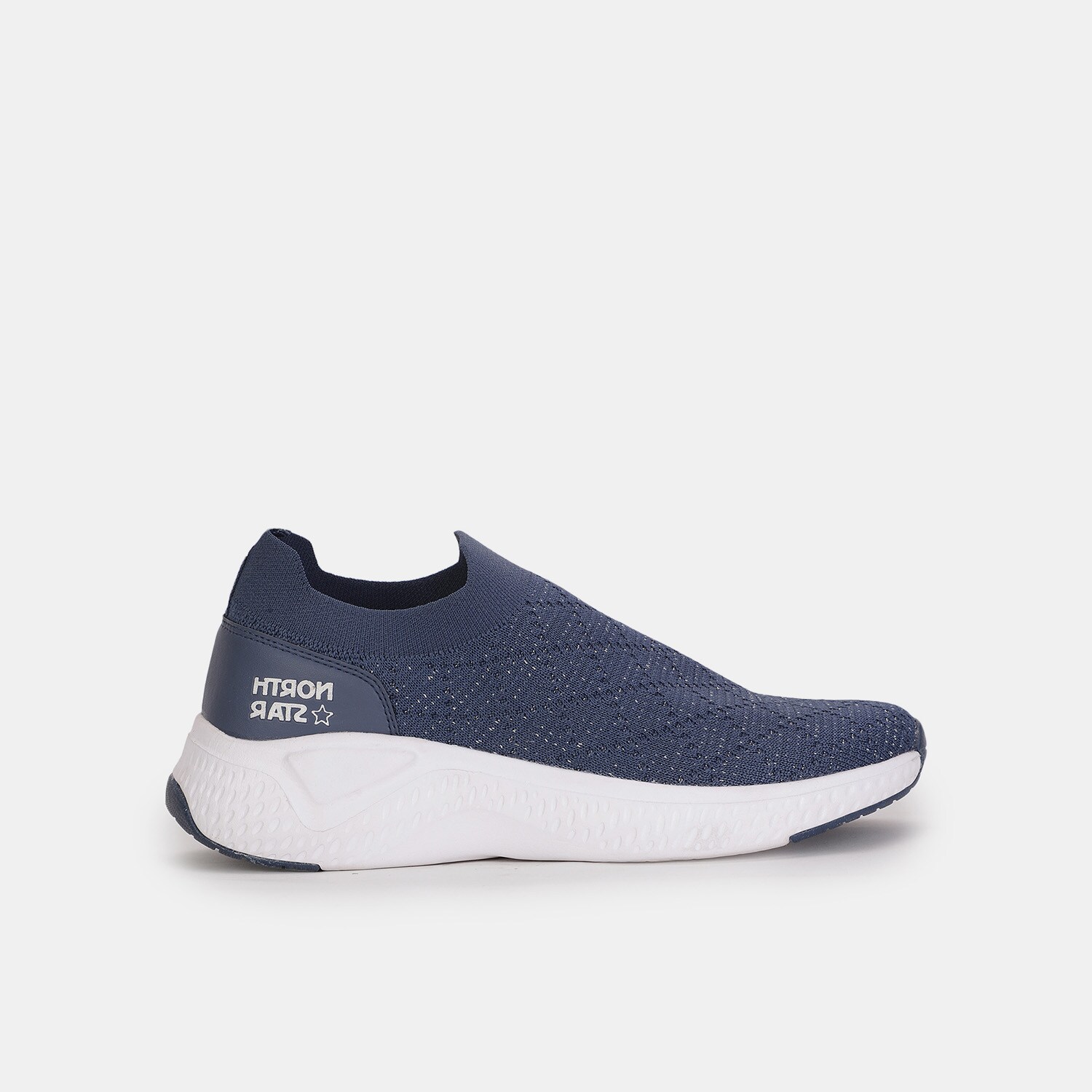 North star blue textile slip-on sneaker shoes for women