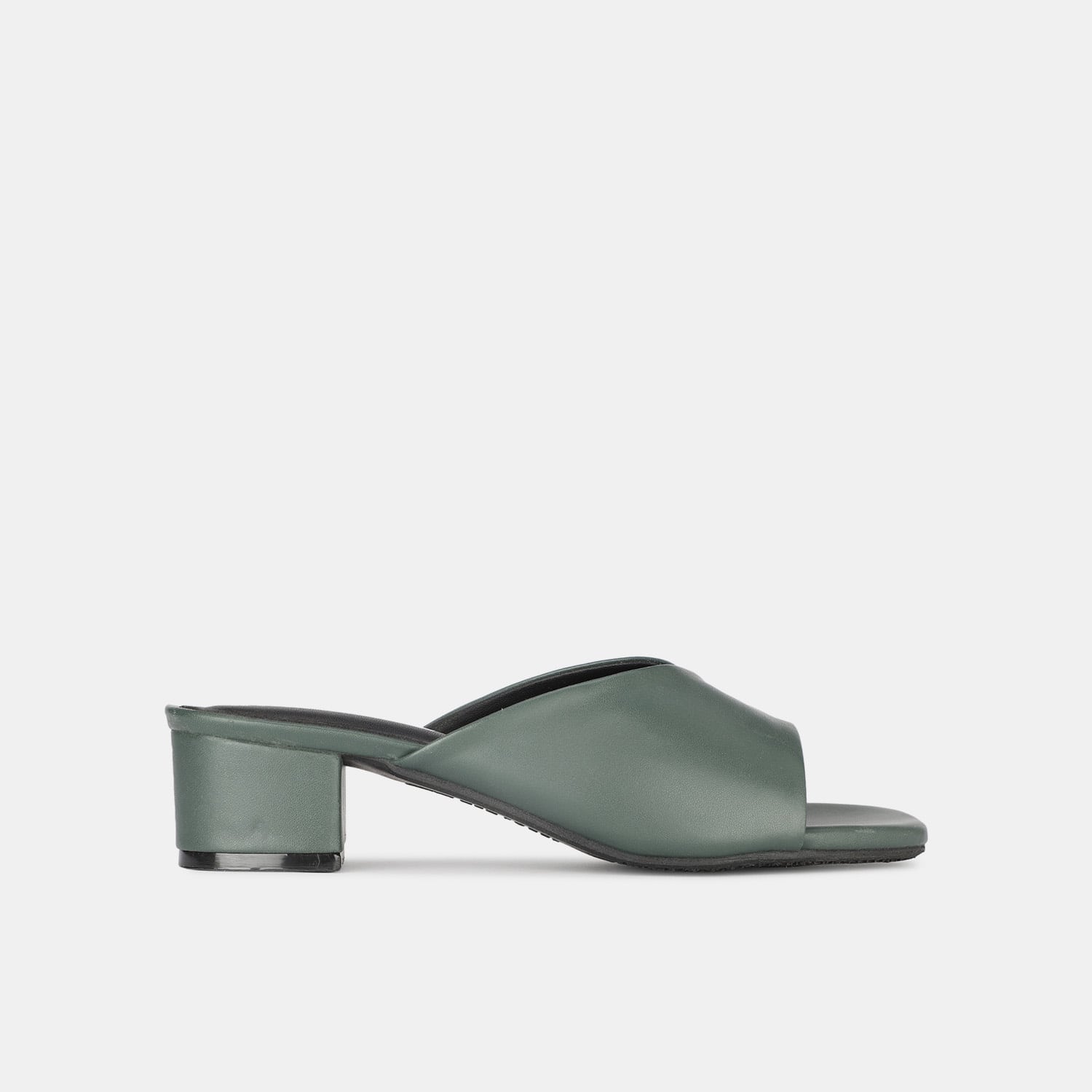 Bata red label olive open toe mid-heel mules for women