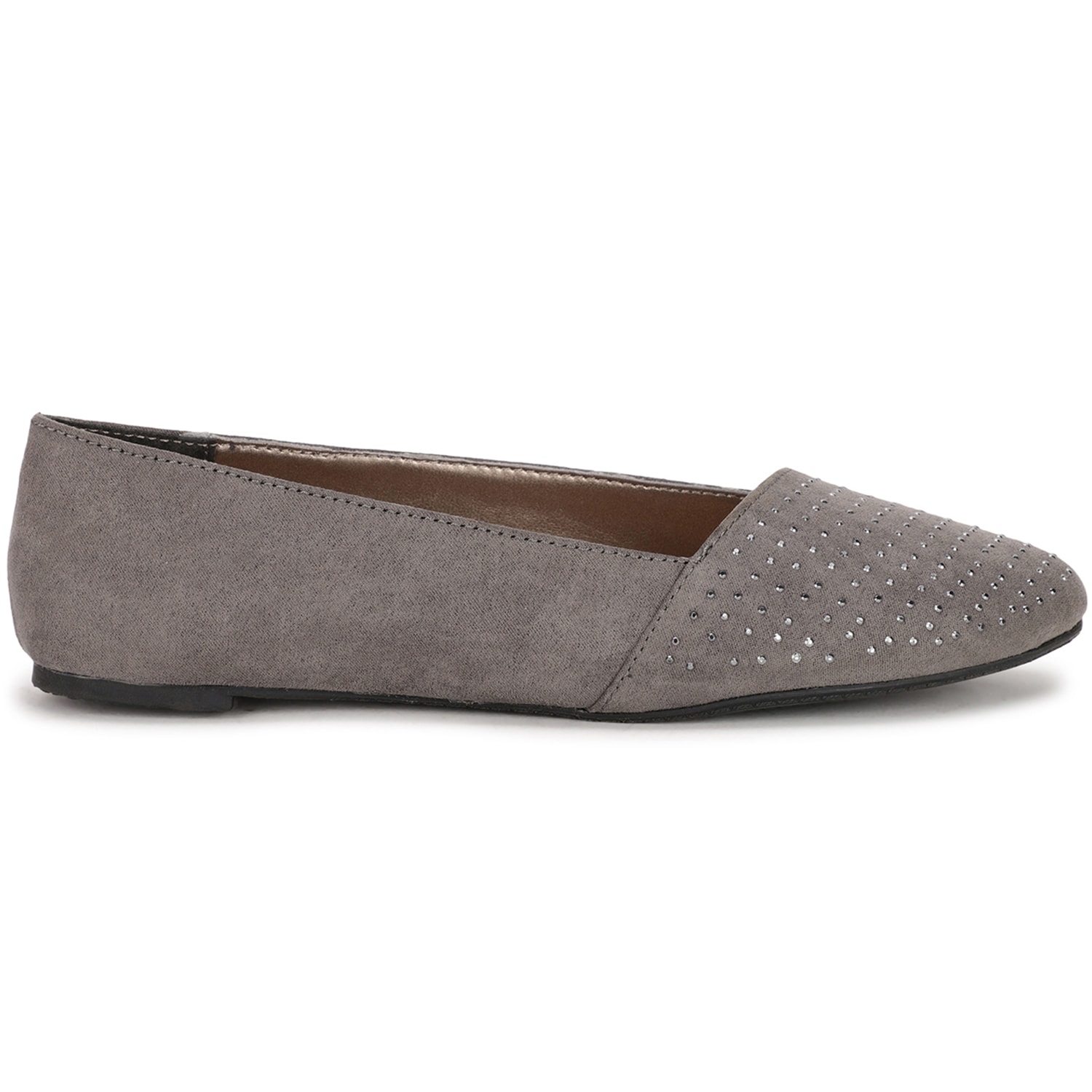 Bata grey embellished ballerina flats for women
