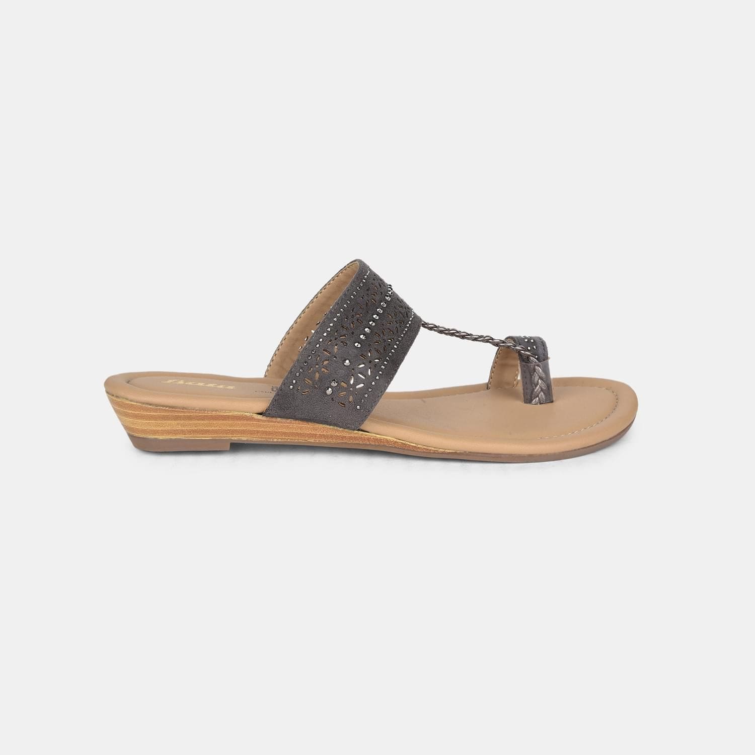 Bata Grey Flat Toe-ring for Women
