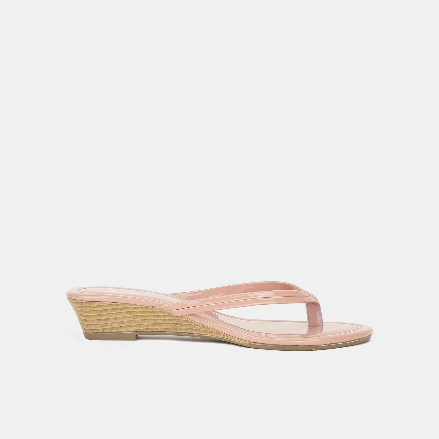 Bata pink wedge heel thongs for women