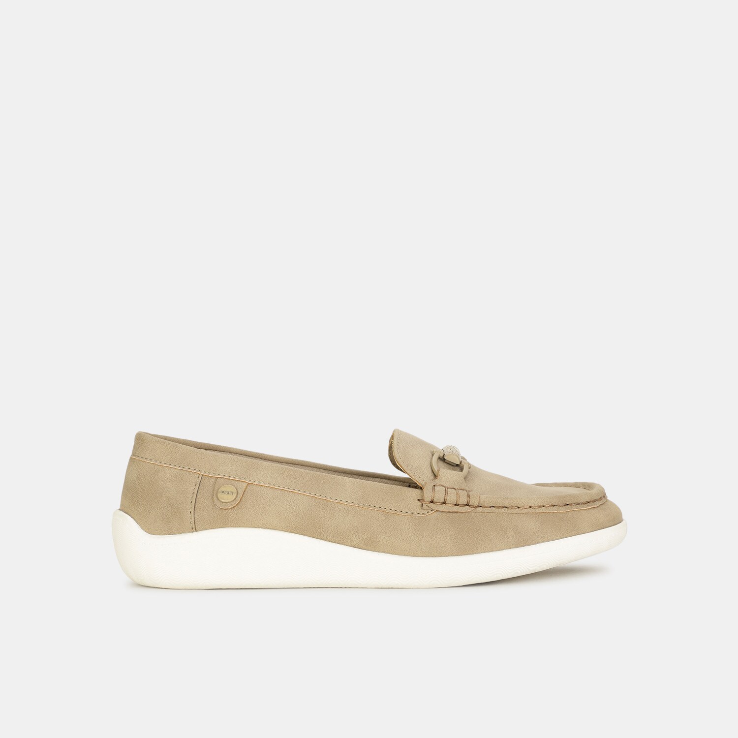Bata comfit beige loafer style slip-on shoes for women