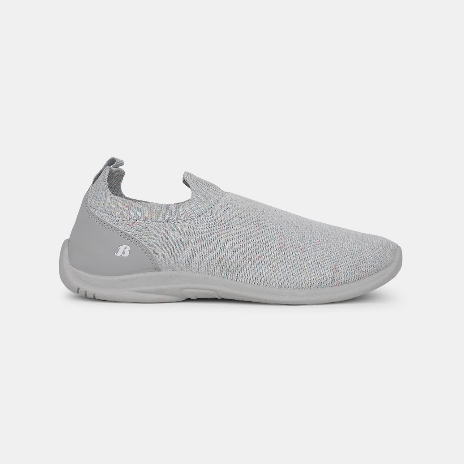 BATA GREY SLIP-ON CASUAL SHOES FOR WOMEN