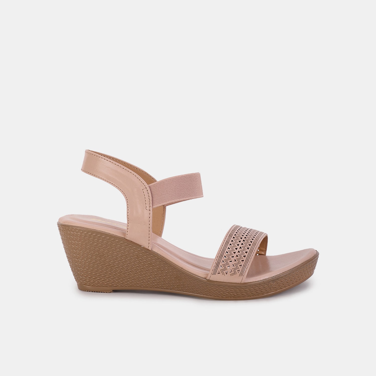 Bata pink mid-heel wedge sandals for women