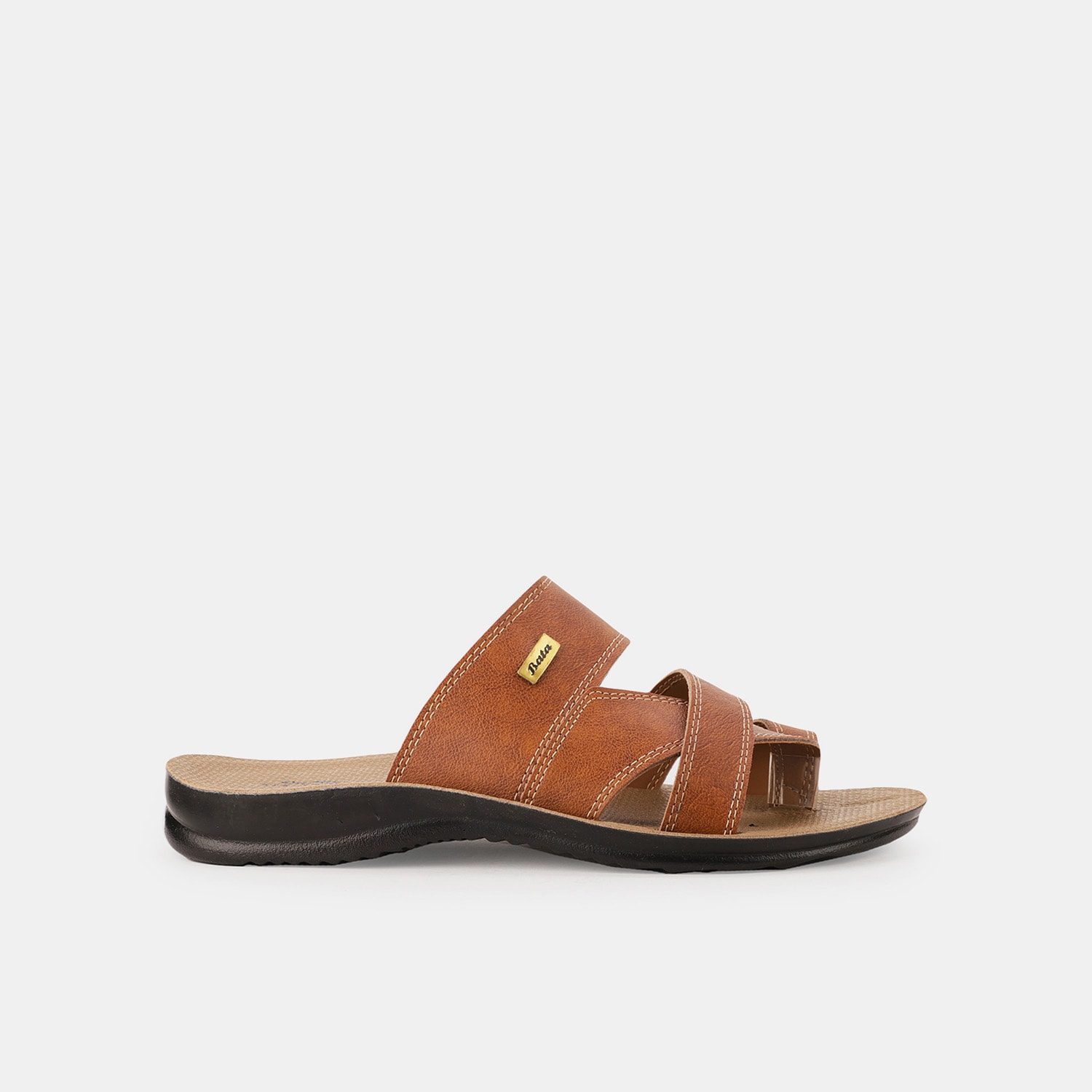 Bata tan casual toe ring slippers for men