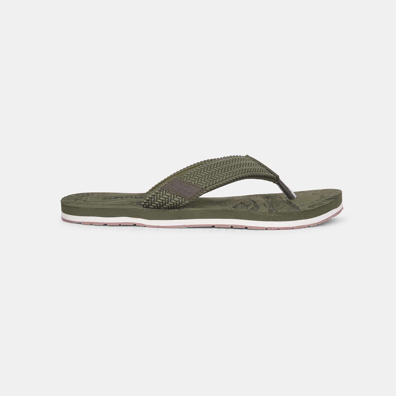 Bata sunshine green flip flop thongs for men