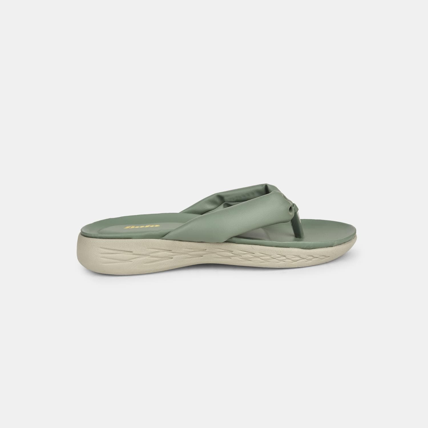 Bata green open toe flat thongs for women