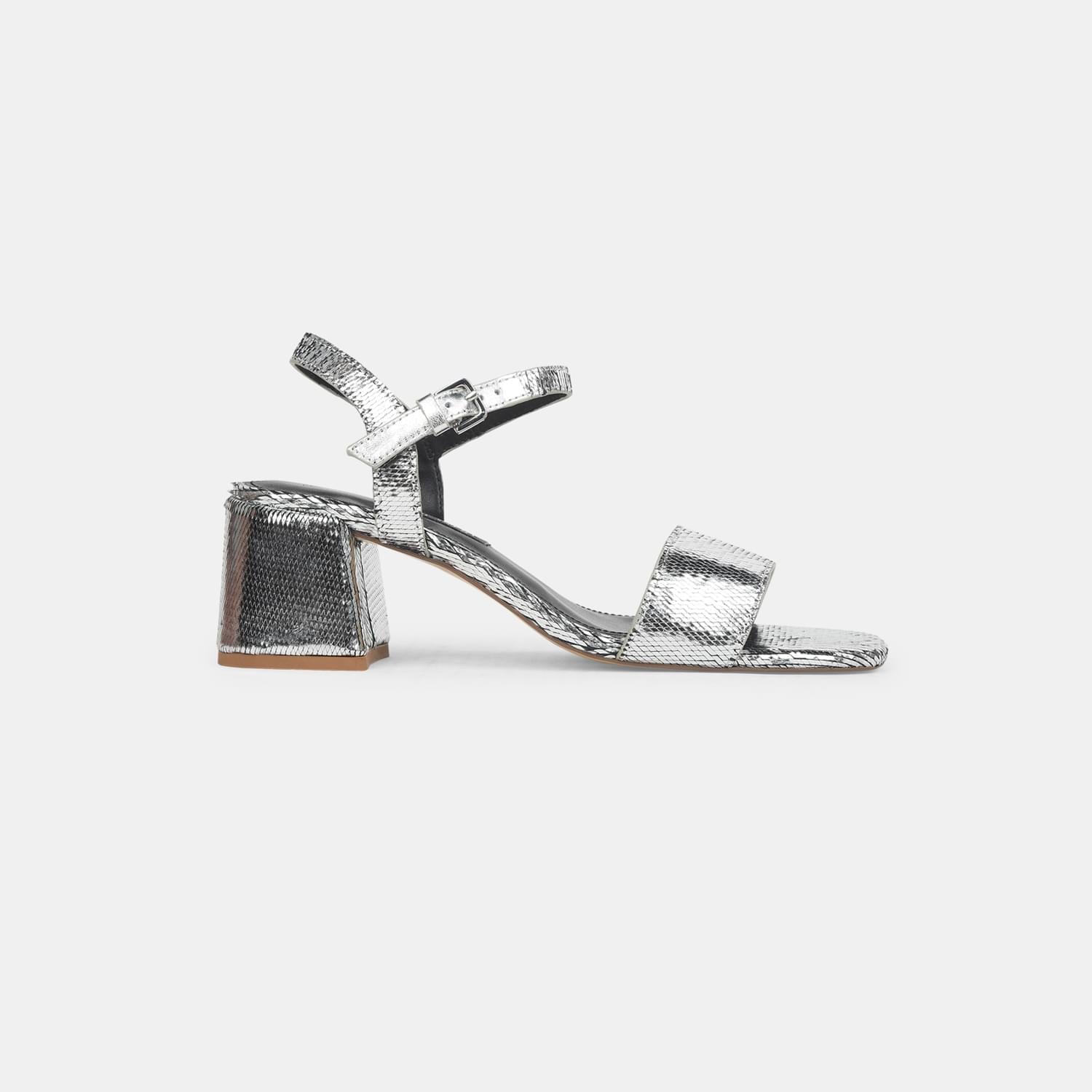 NINE WEST GUNMETAL SANDALS FOR WOMEN