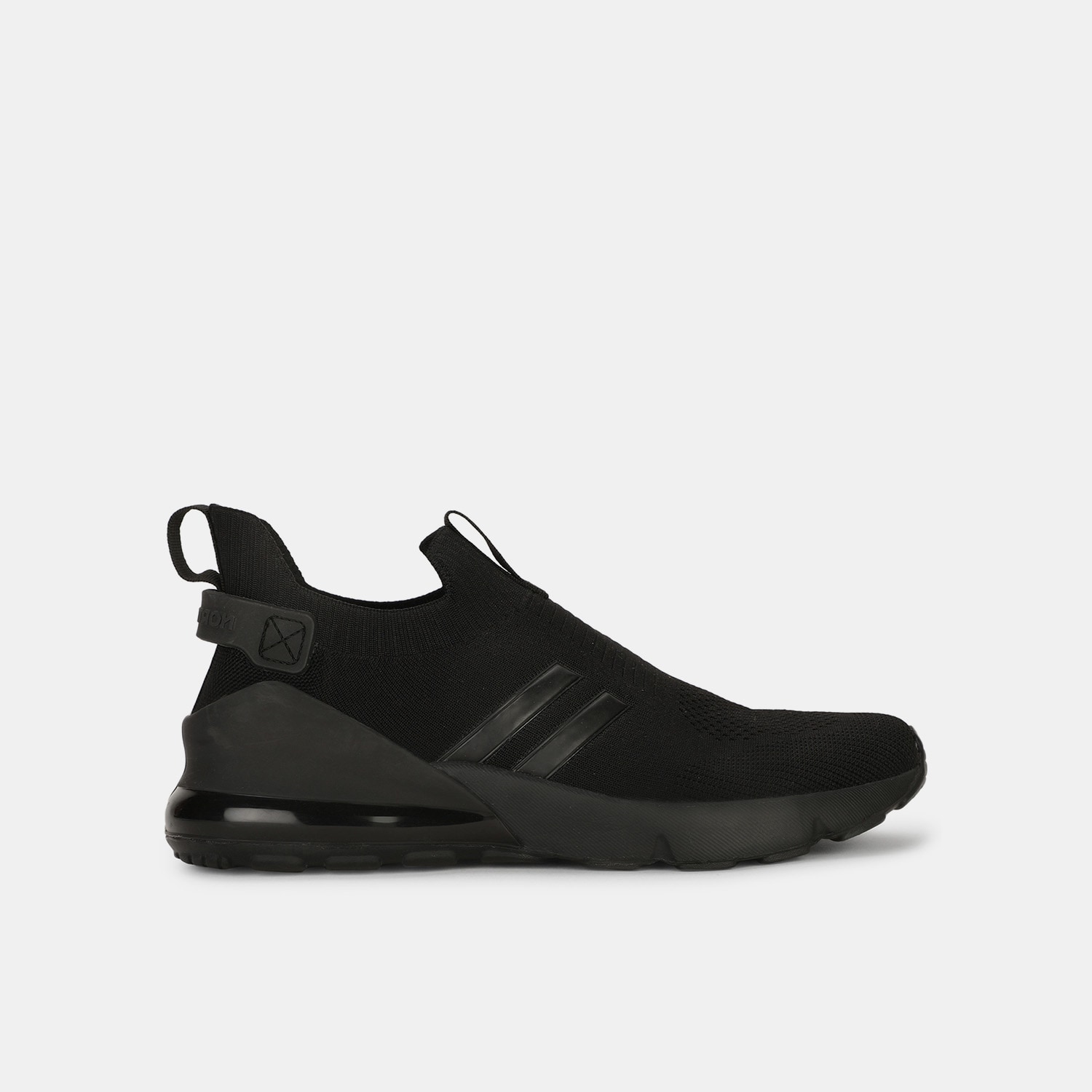 North star black woven design casual slip-on running shoes for men