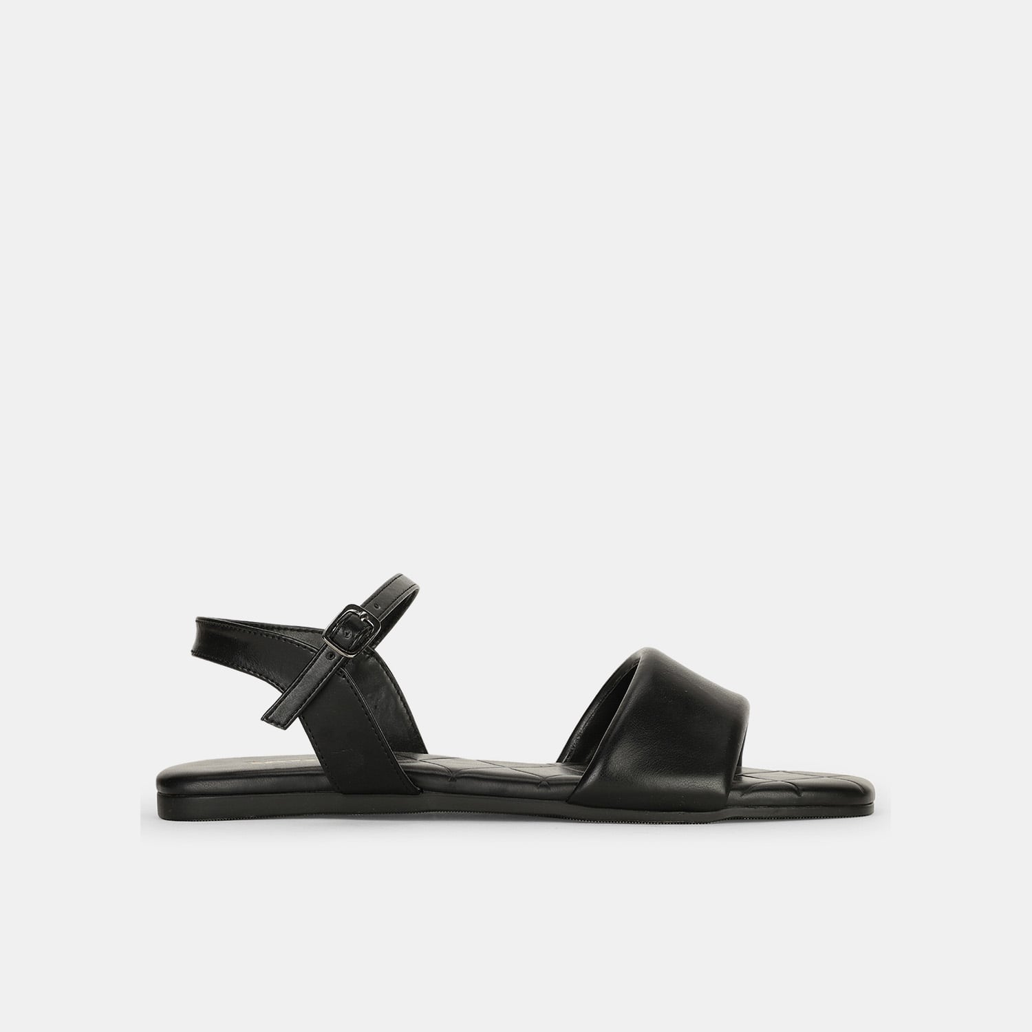 Bata black open toe flat sandals for women