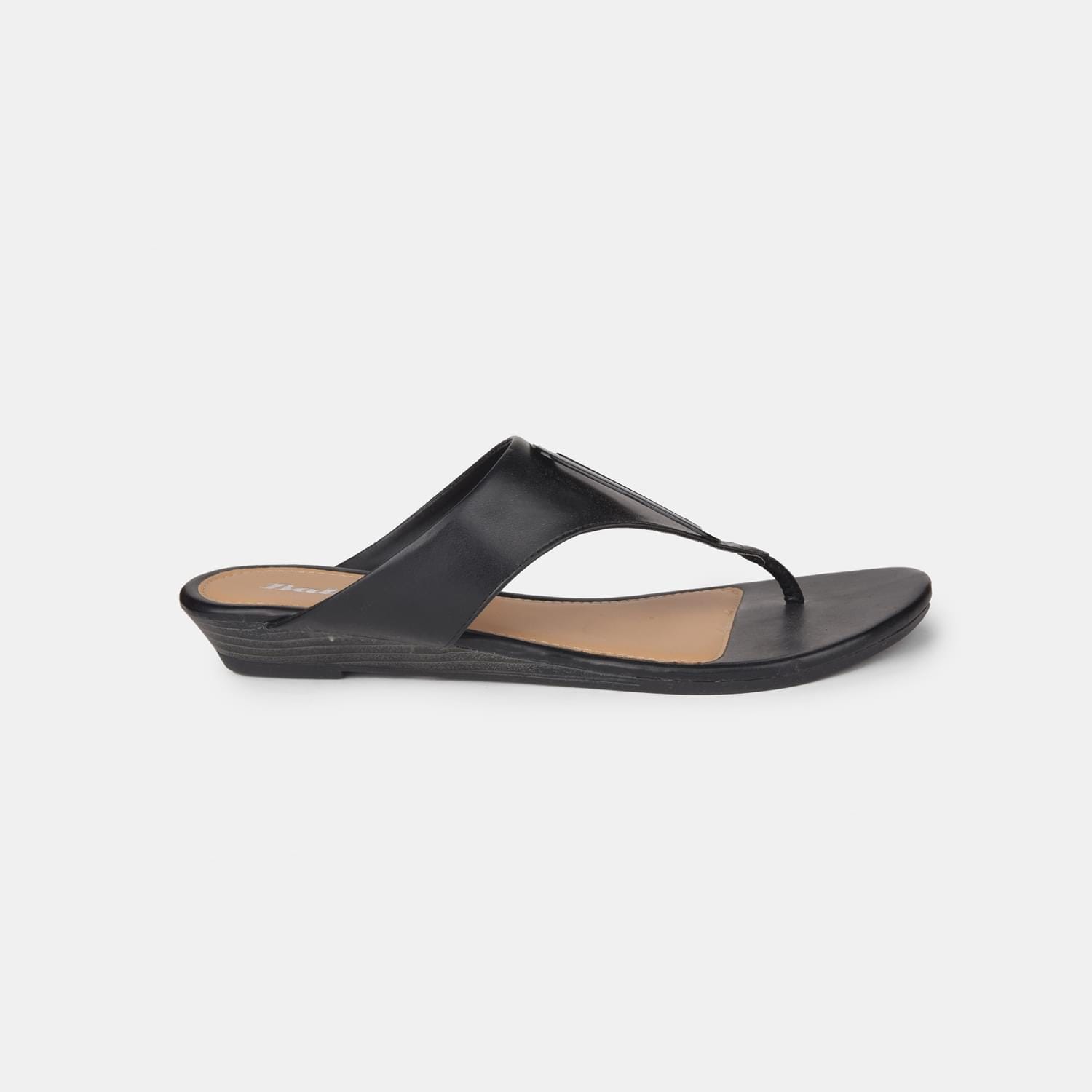 Bata black casual thong slippers for women