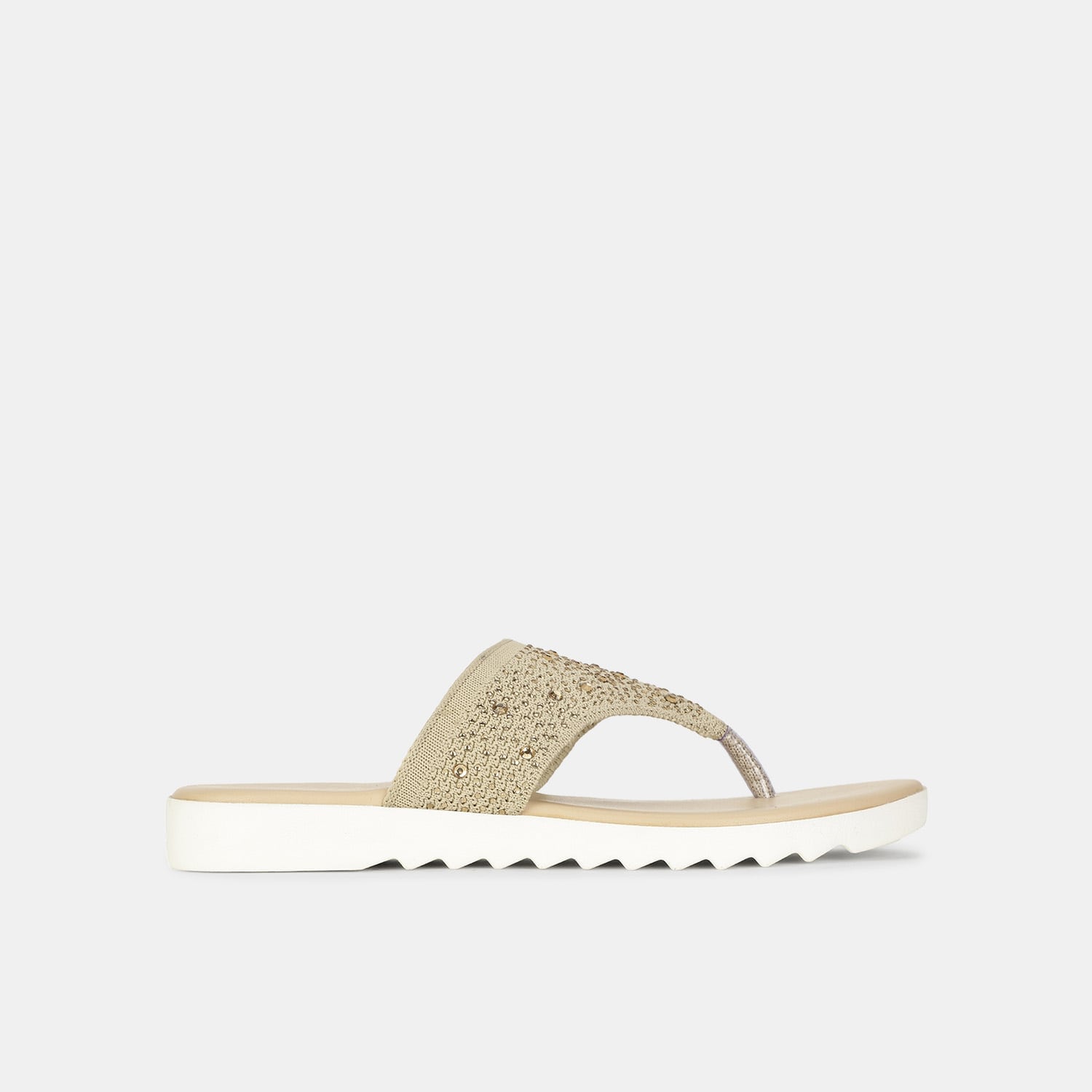 Bata beige textile thong slippers for women