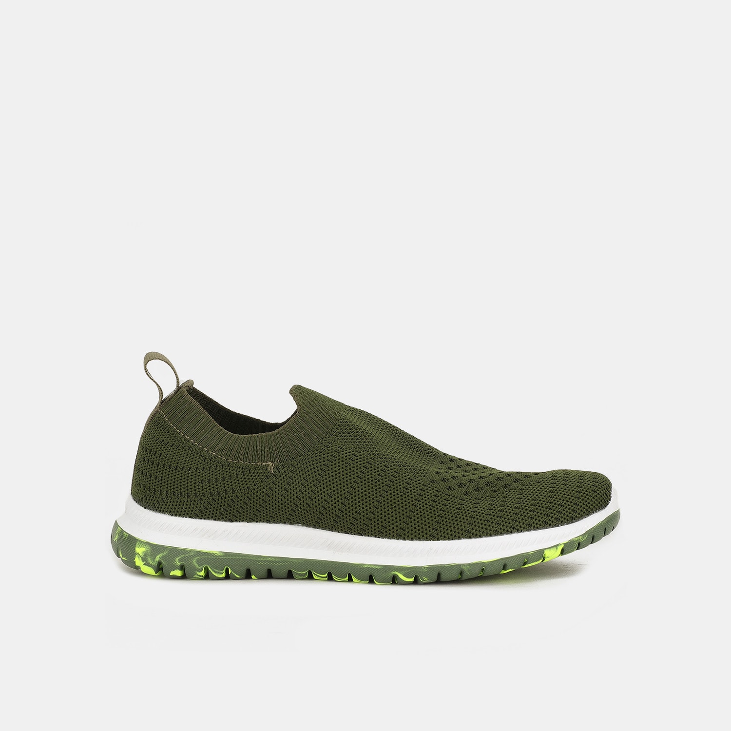 Bata olive textile casual slip-on shoes for kids