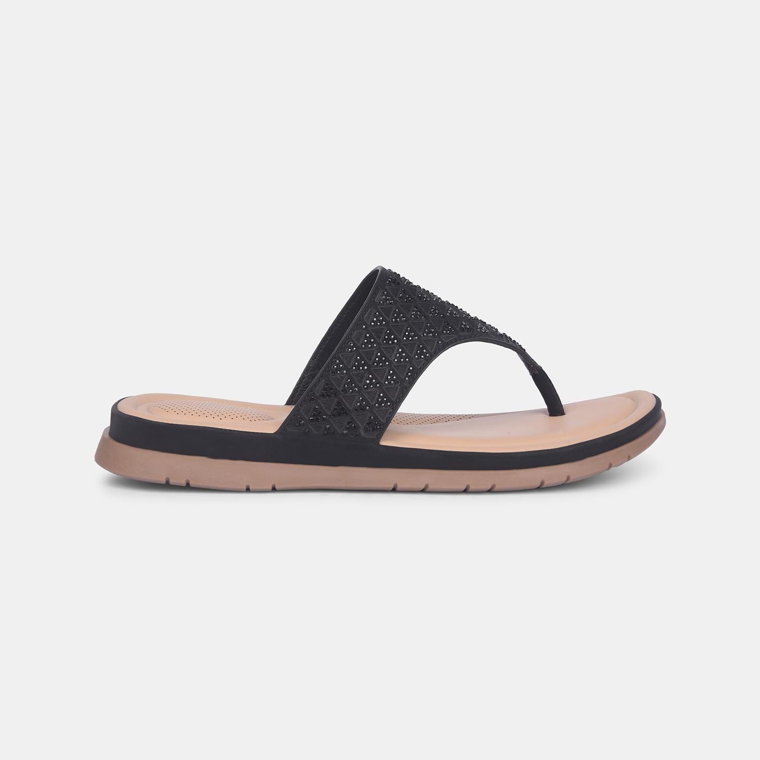 Bata comfit black thong for women