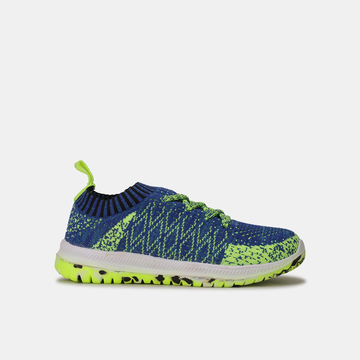 Bubblegummers green printed textile sports shoes with lace-up detail for kids