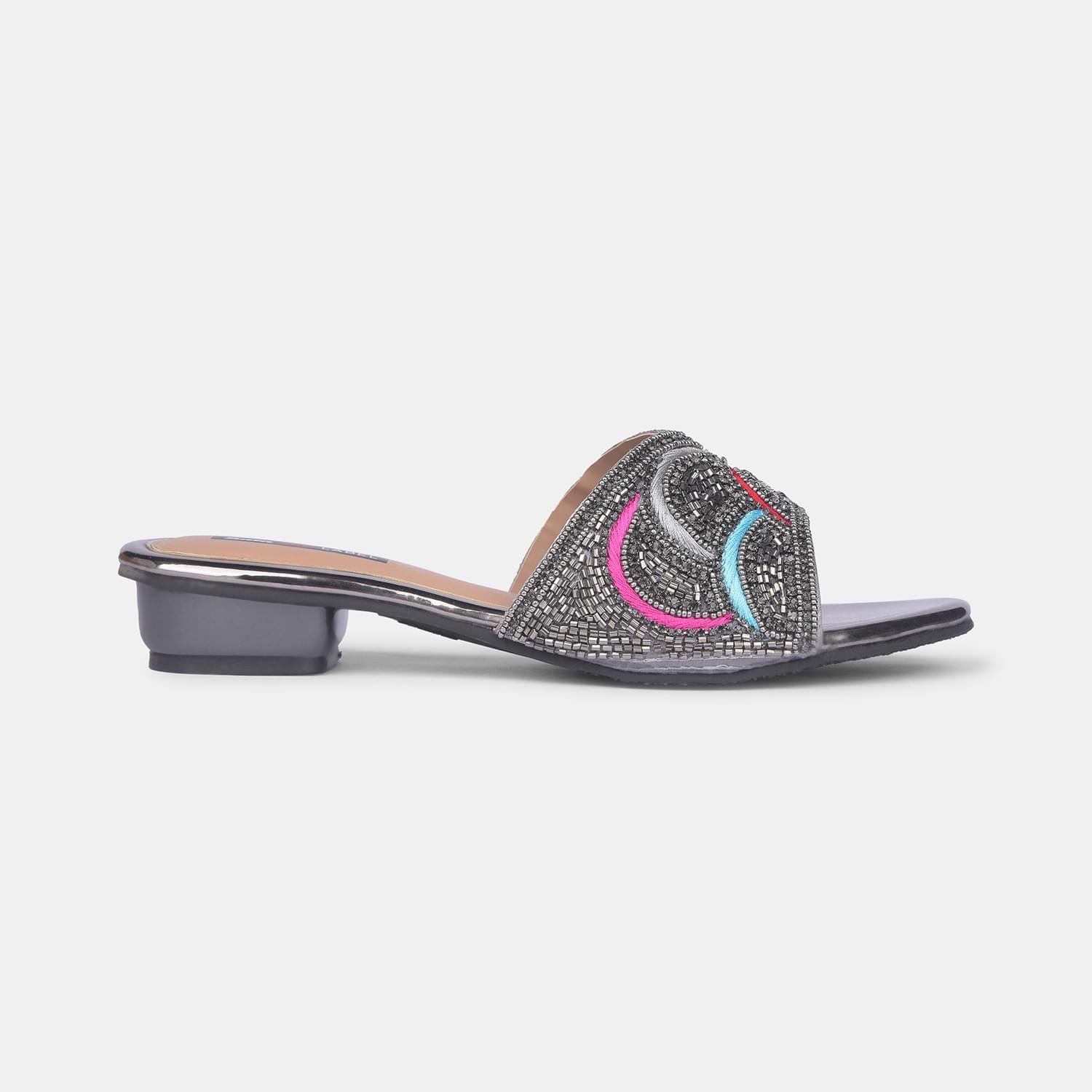 Red label grey mule for women flat & low hh 0-25 mm