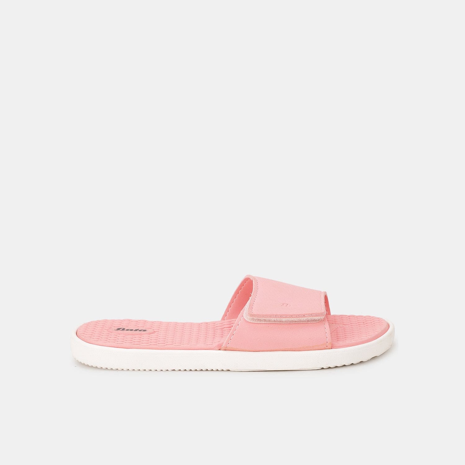 Bata peach flat mules with velcro closure for women