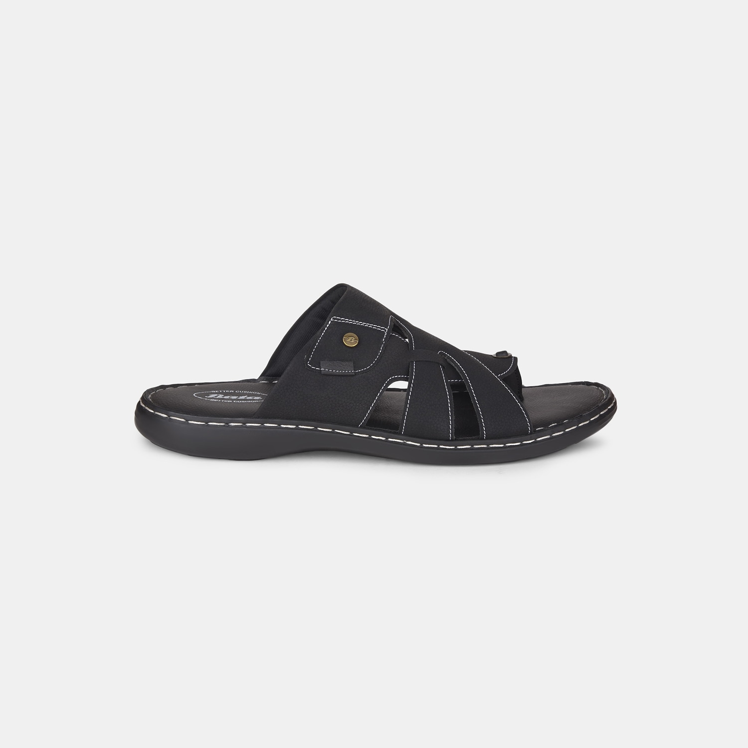 Bata Black Slippers For Men