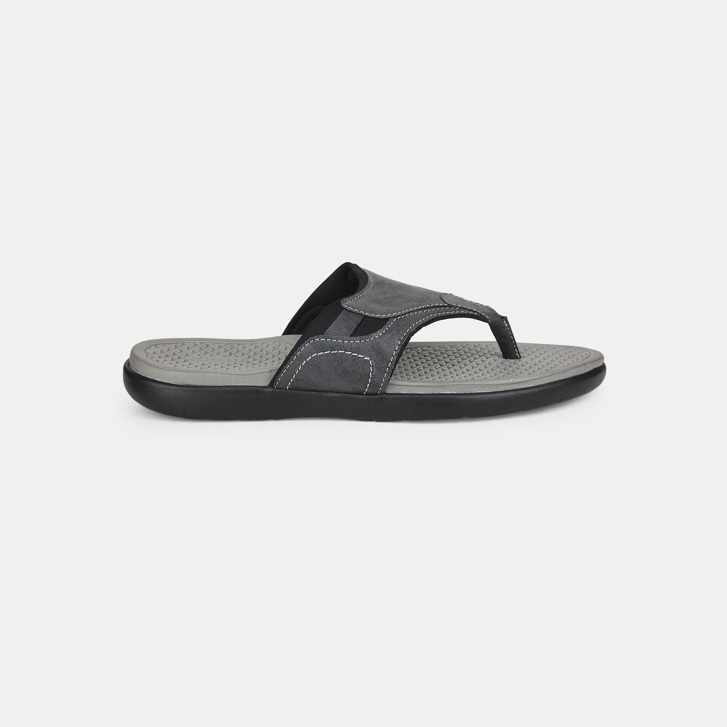 Bata black casual thong slippers for men