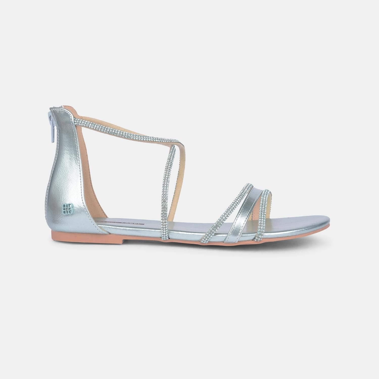 Red label silver sandal for women