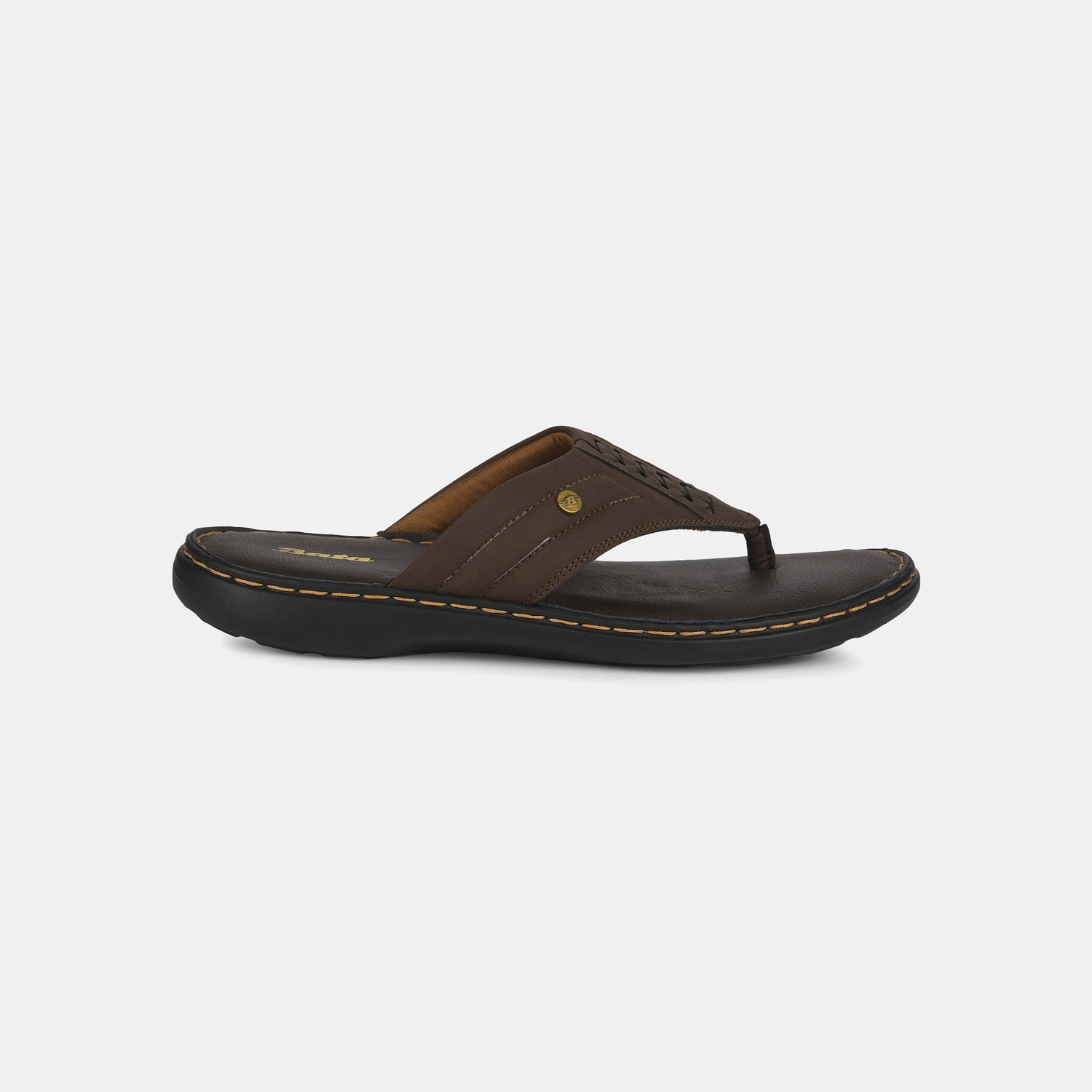 Bata Dark Brown Slippers For Men