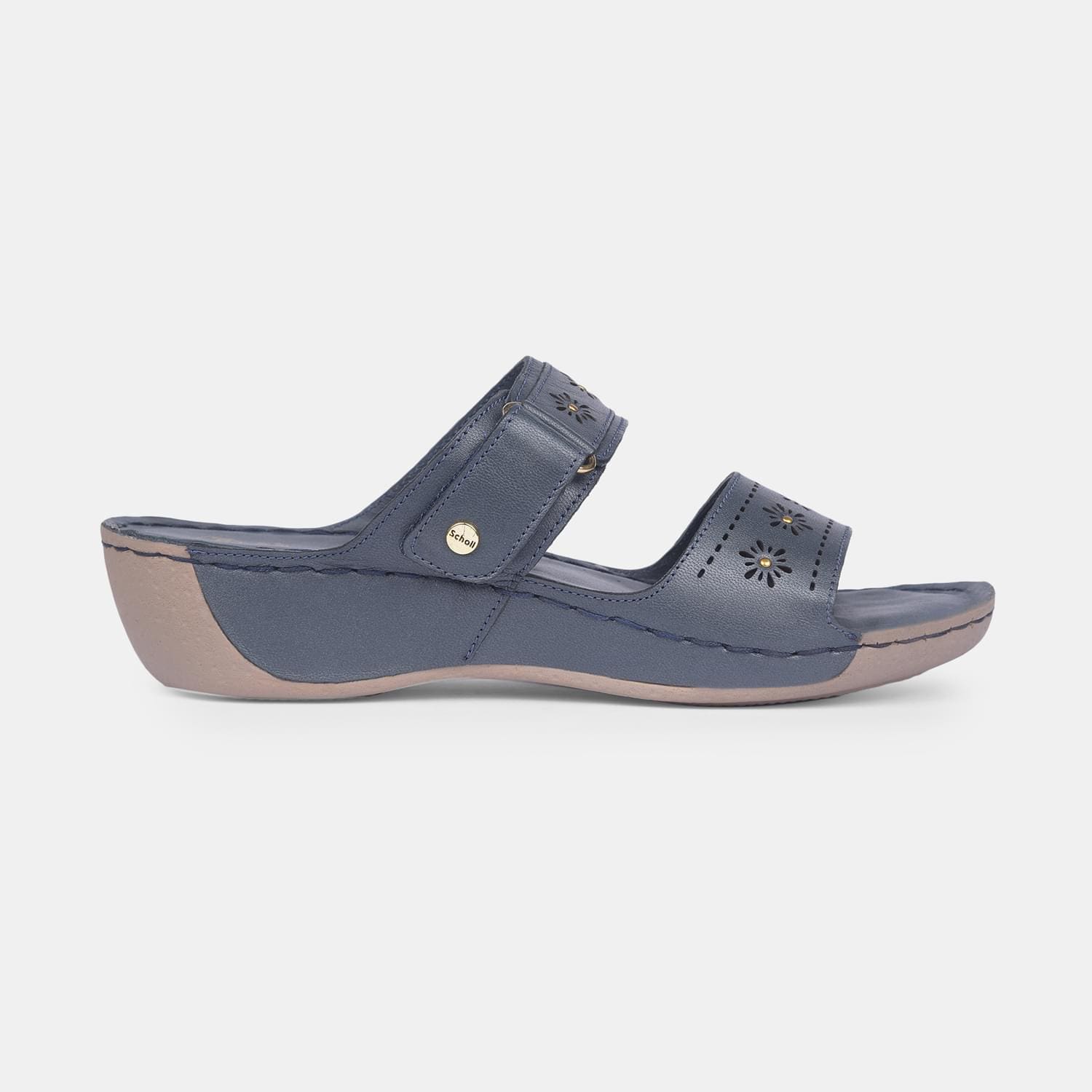 Scholl navy mule for women