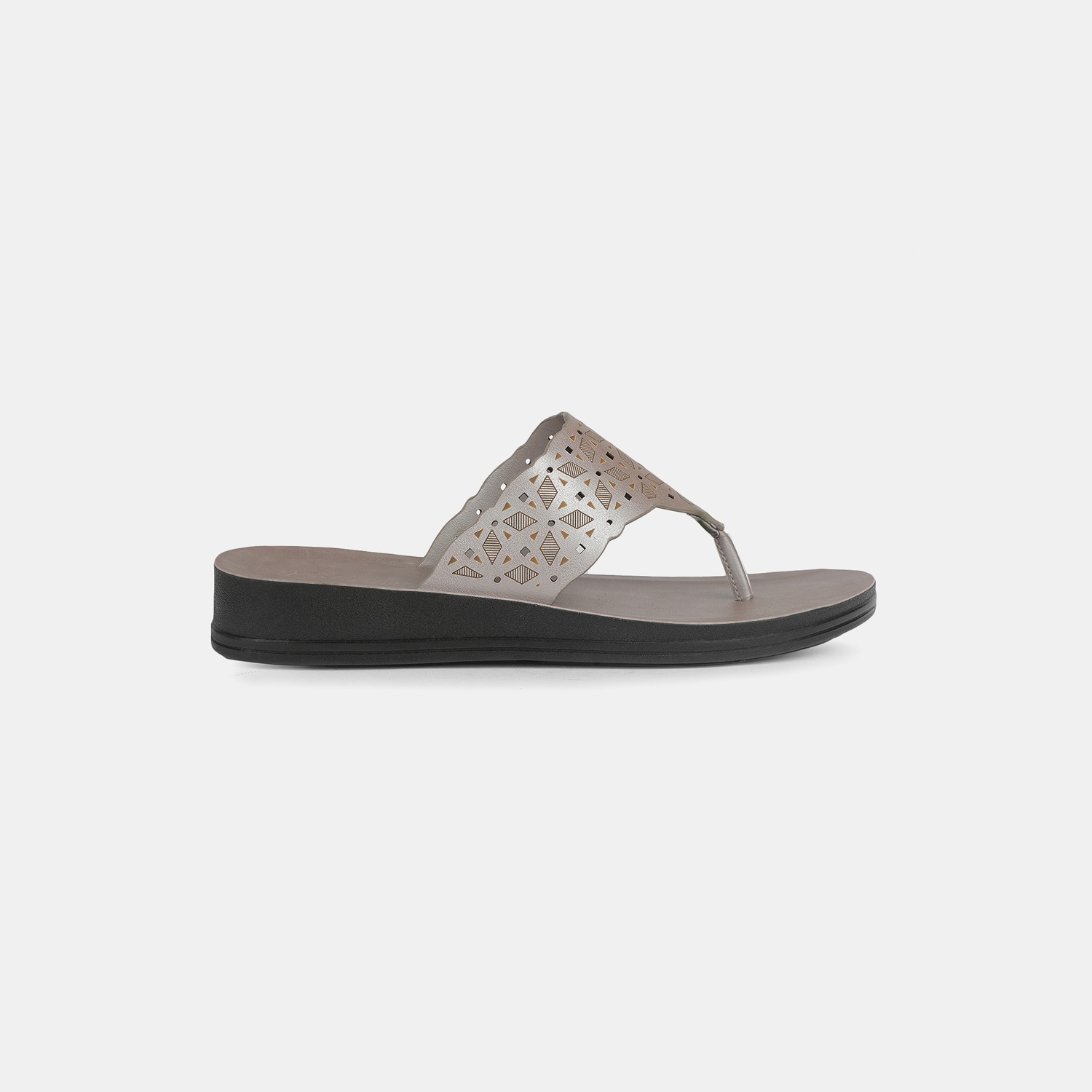 Bata Gunmetal Thong For Women