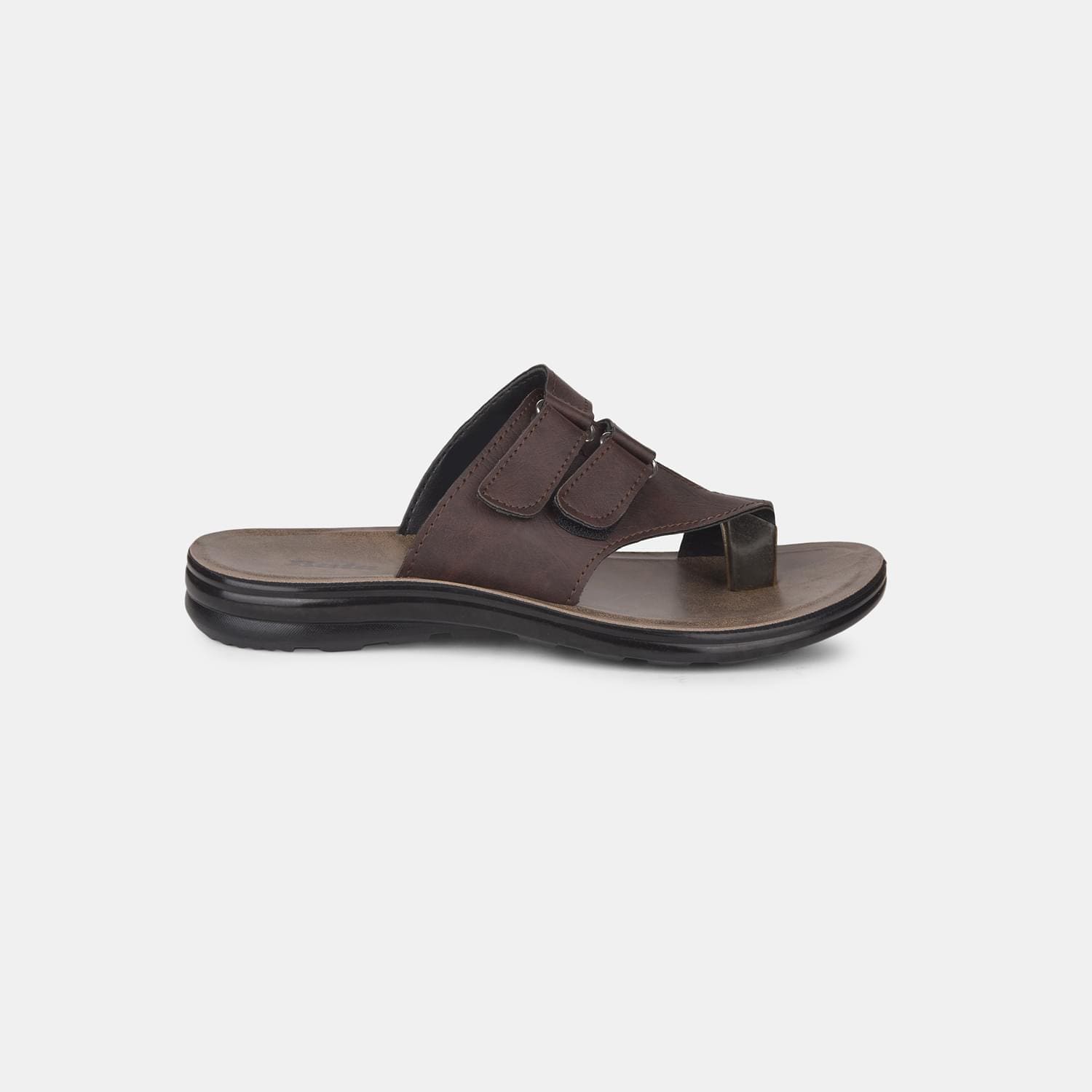 Bata dark brown toe ring casual thong slippers for men