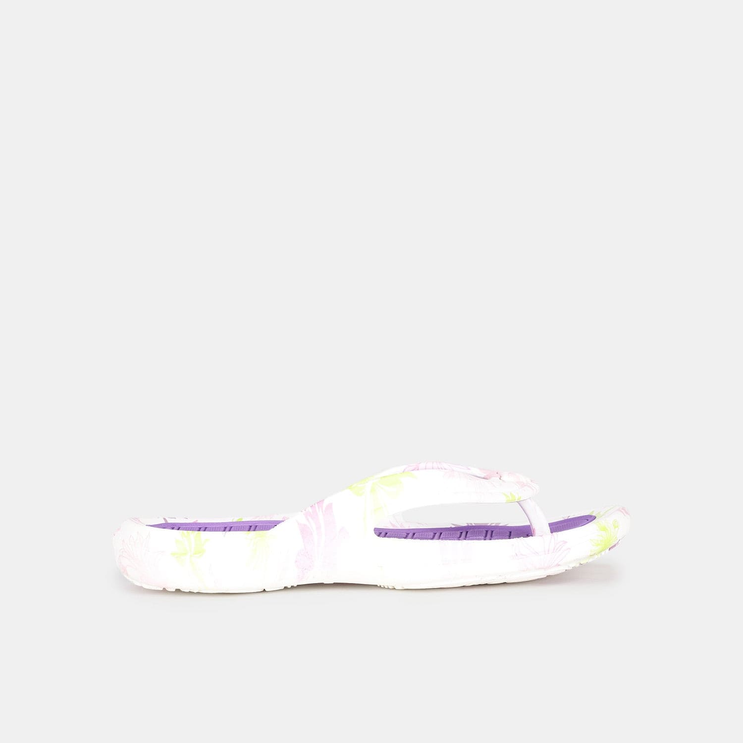 Bata purple printed flip flops for women