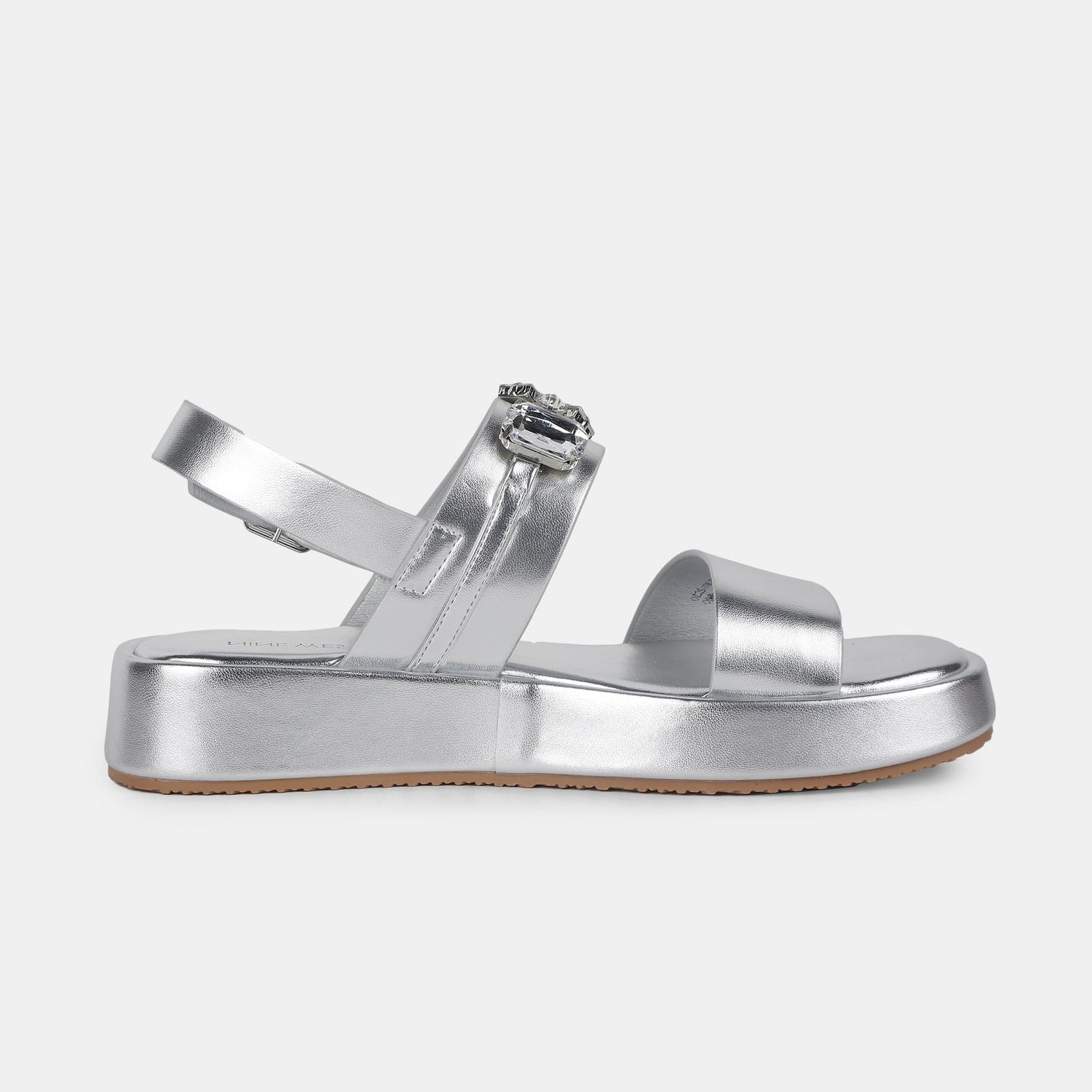 Nine west silver embellished open toe sandals for women