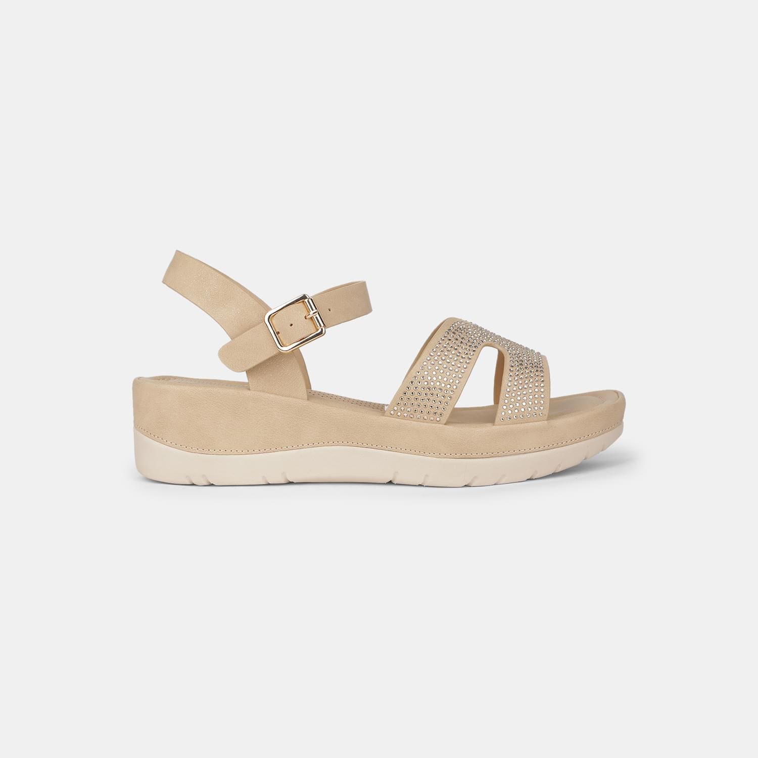 BATA COMFIT BEIGE SANDALS FOR WOMEN